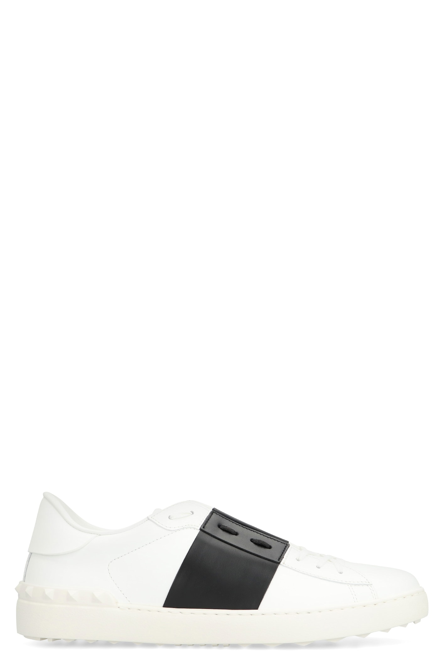 Shop Valentino Garavani - Open Leather Low-top Sneakers In White