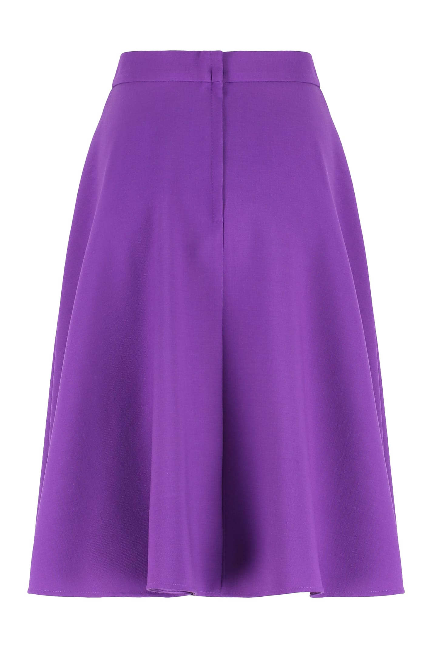 Dolce & Gabbana Wool Midi Skirt In Purple
