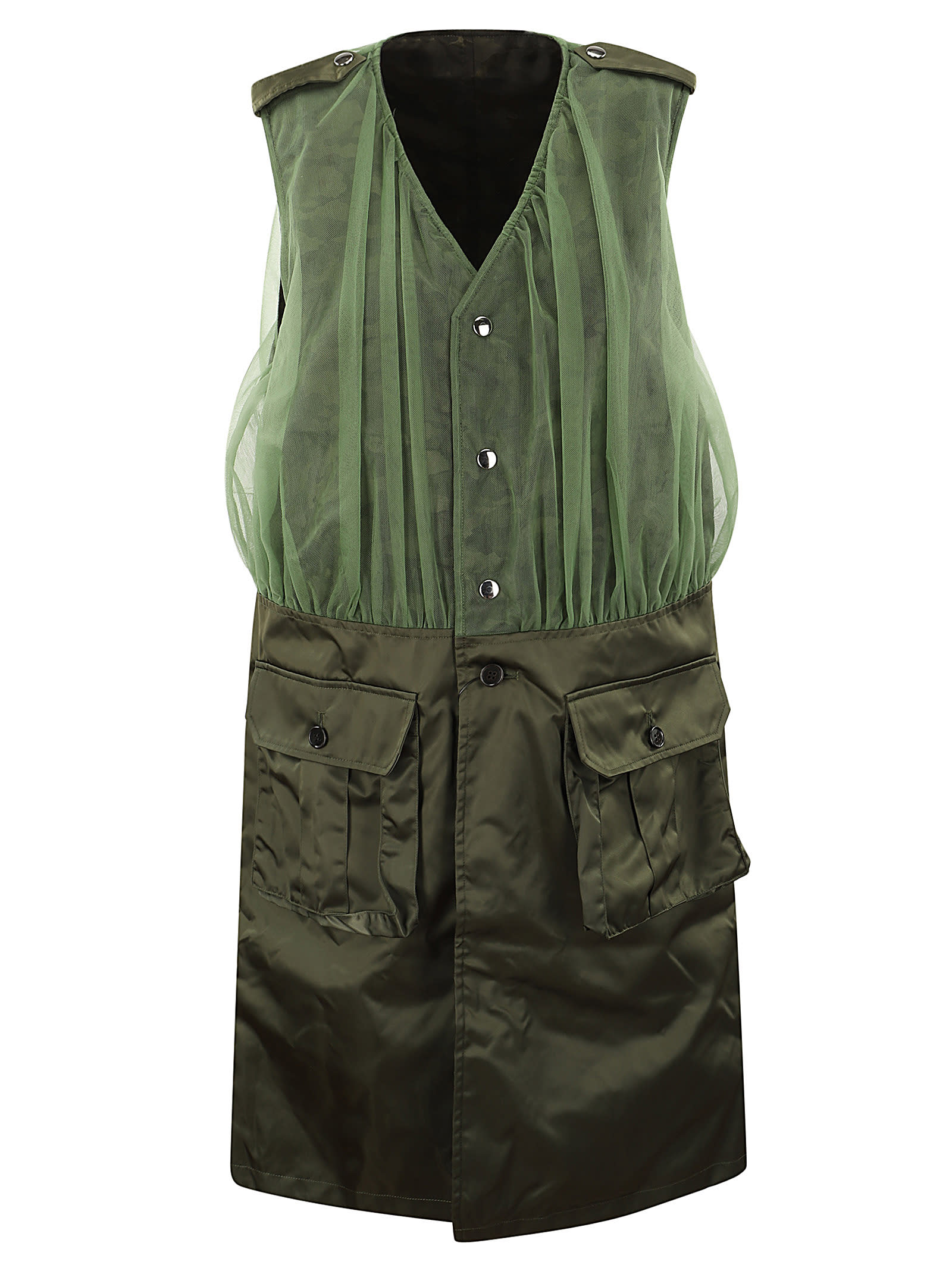 Shop Comme Des Garçons Ladies Vest In Khaki