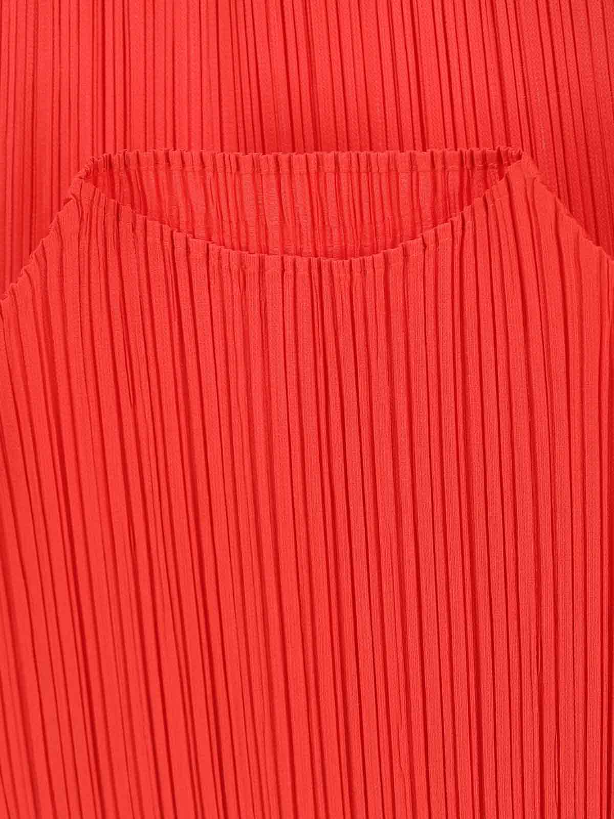 Issey Miyake February Pleated Top In Orange