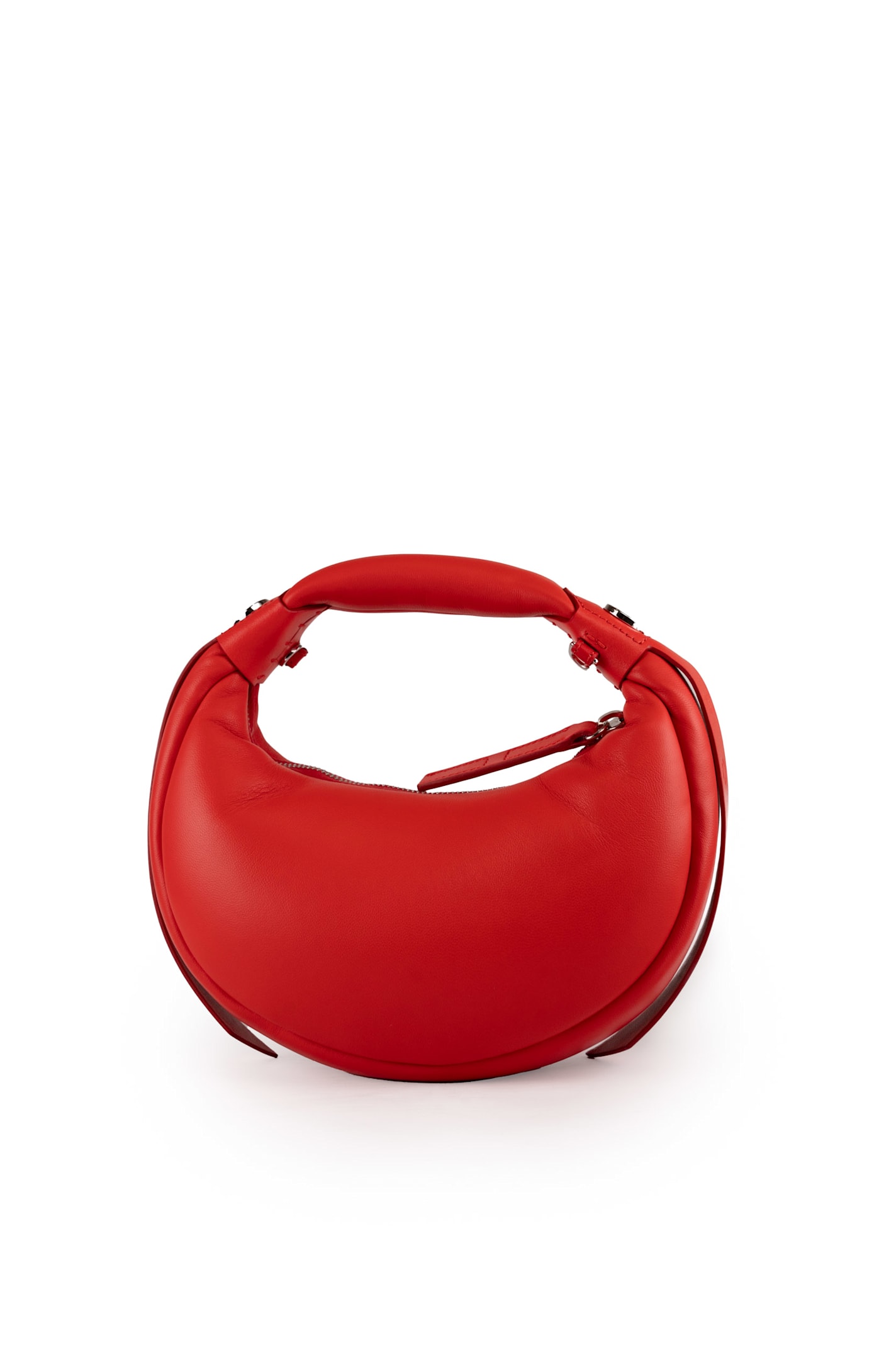 Hogan Bam Bam Mini Hobo Bag In Leather In Rosso