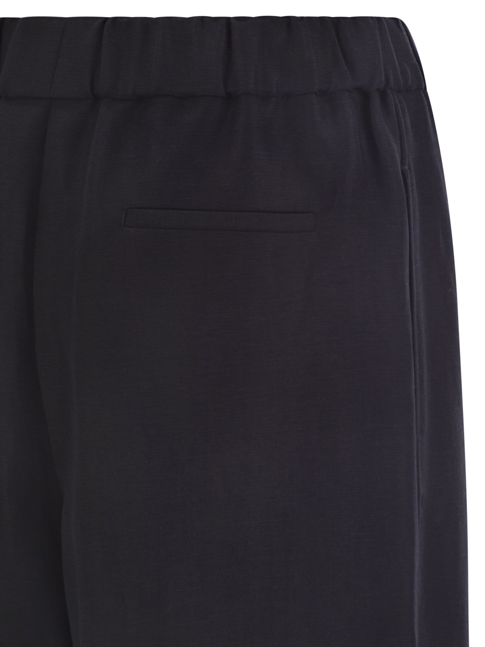 Fabiana Filippi Linen And Viscose Jogging Trousers In Blue