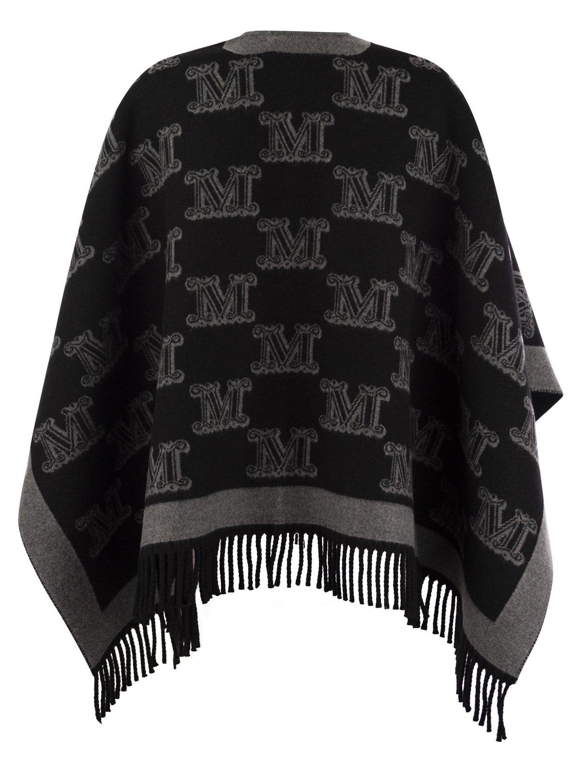 Shop Max Mara Frine Logo Cape In Black