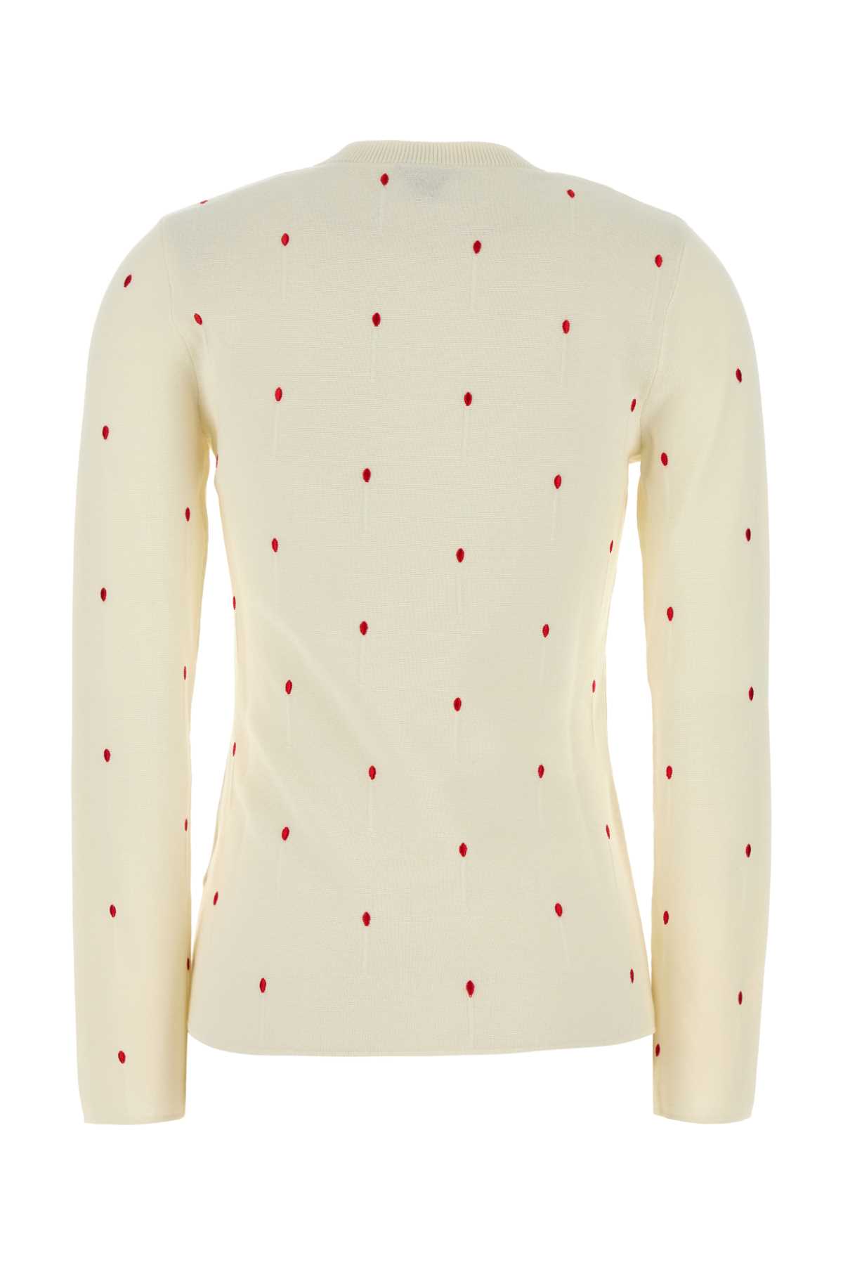 Bottega Veneta Women Embroidered Cotton Blend Sweater In Neutral