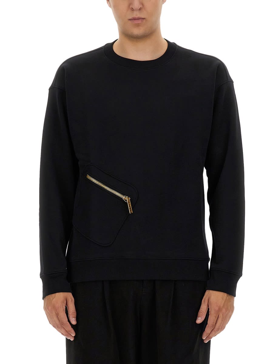 Shop Moschino Cotton Sweatshirt In Black