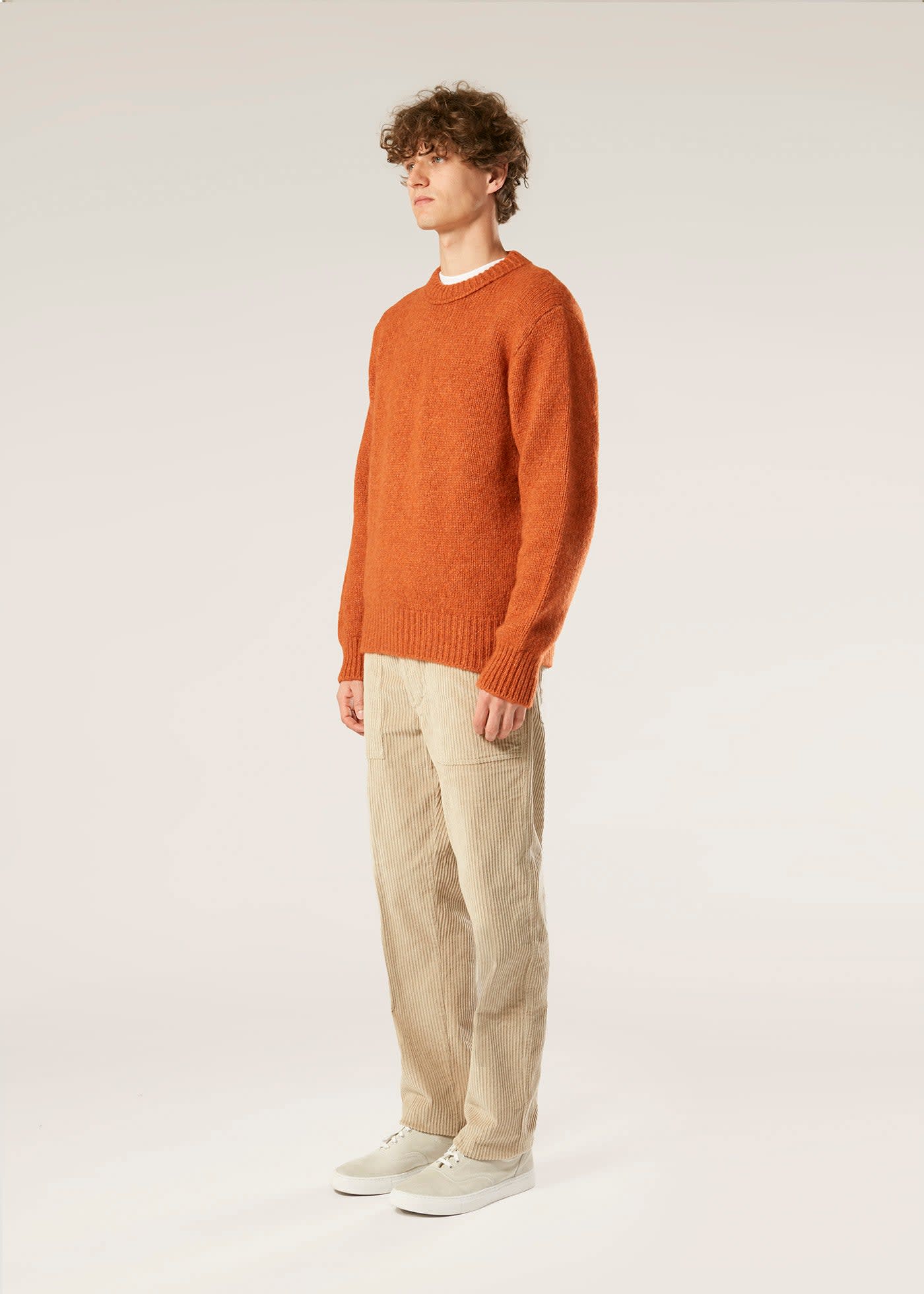 Shop Doppiaa Aappio Orange Wool And Alpaca Sweater