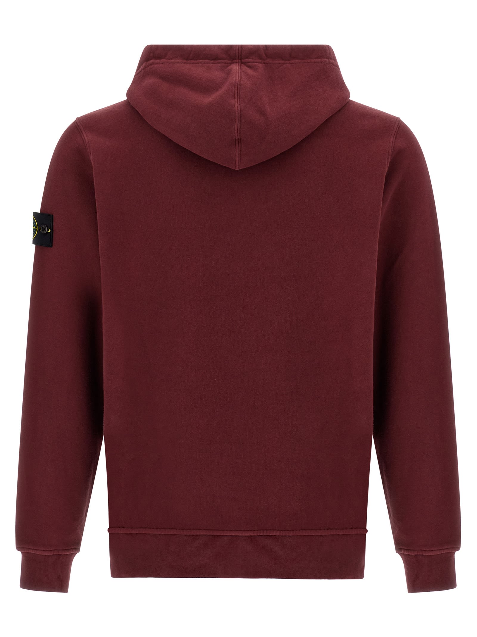 Stone Island Hoodie With Kangaroo Pocket In Burgundy