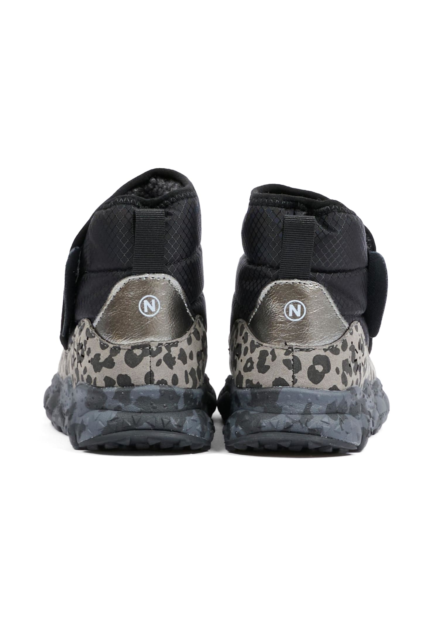 Flower Mountain Black Ankle Boots For Kids In Black