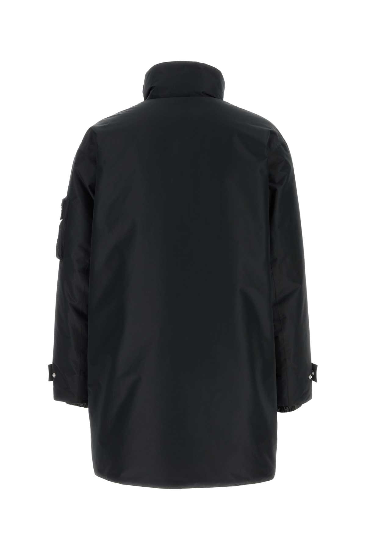 Shop Prada Black Polyester Down Jacket In Nero