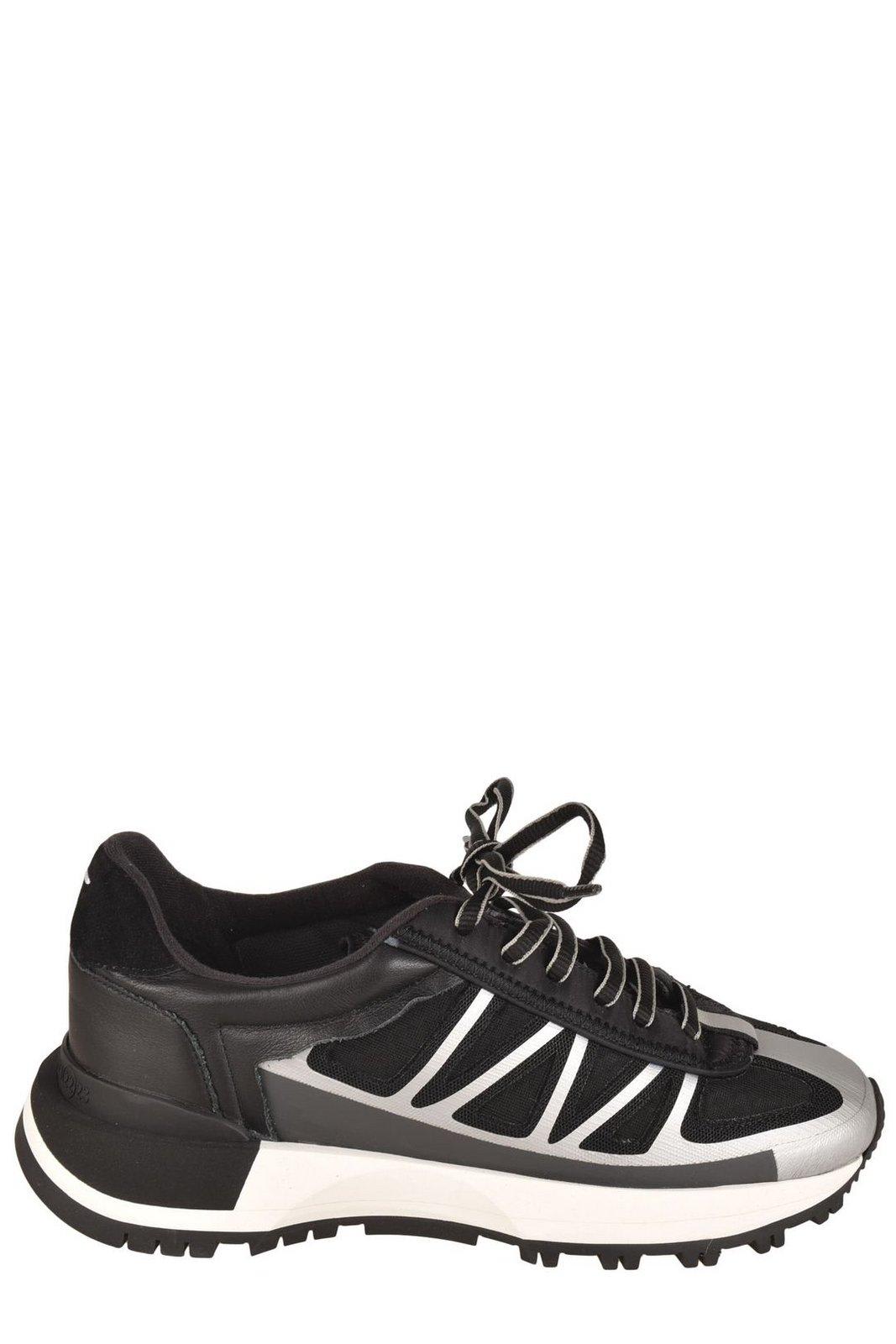 Shop Maison Margiela Panelled Lace-up Sneakers In H9407