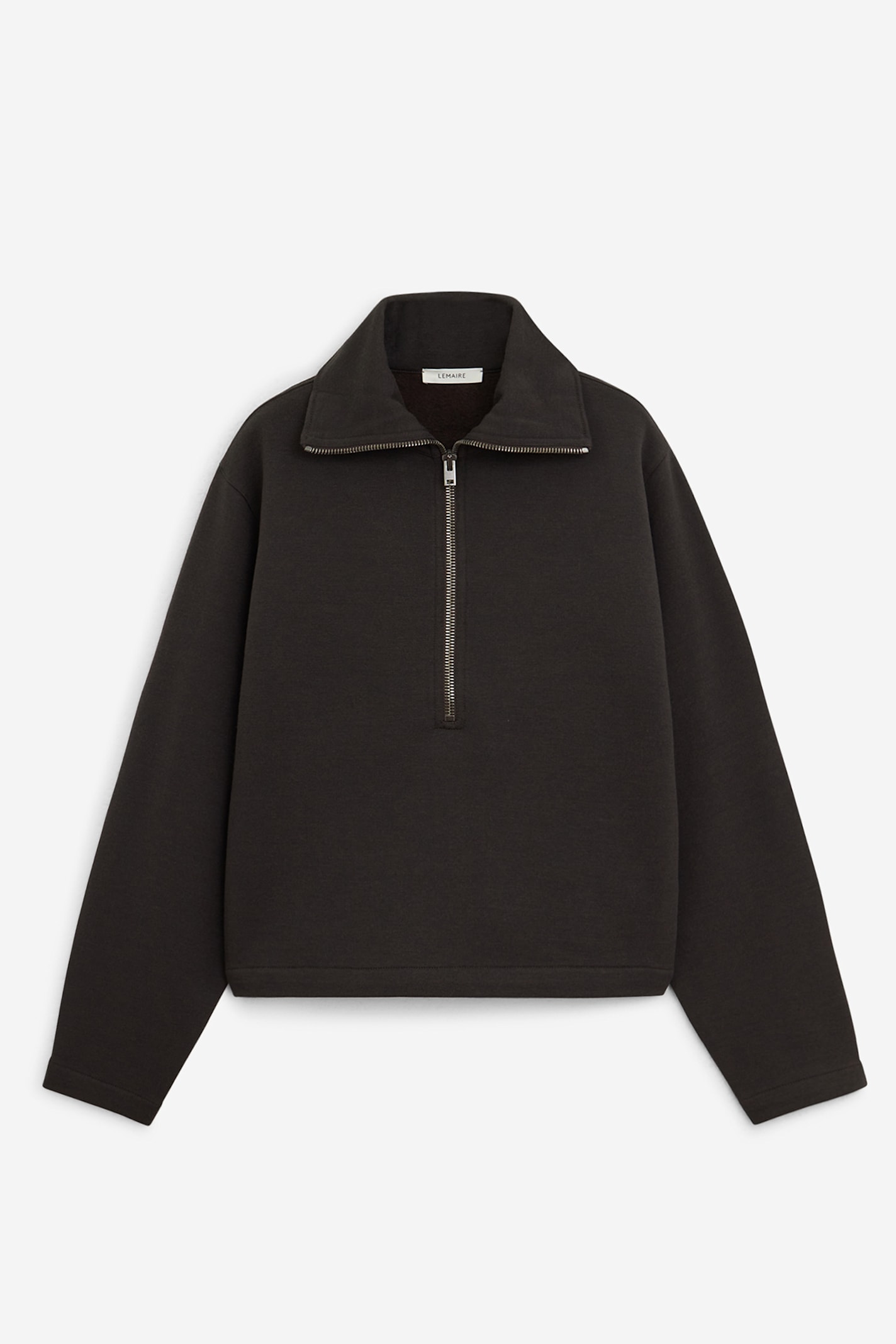 Lemaire Wool And Cotton-blend Zip-up Sweater In Black