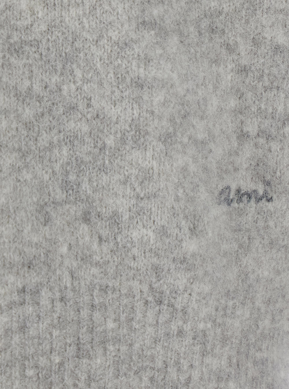 Ami Alexandre Mattiussi Grey Crew Neck Sweater With Lettering Logo In Alpaca And Wool Blend Woman In Gray