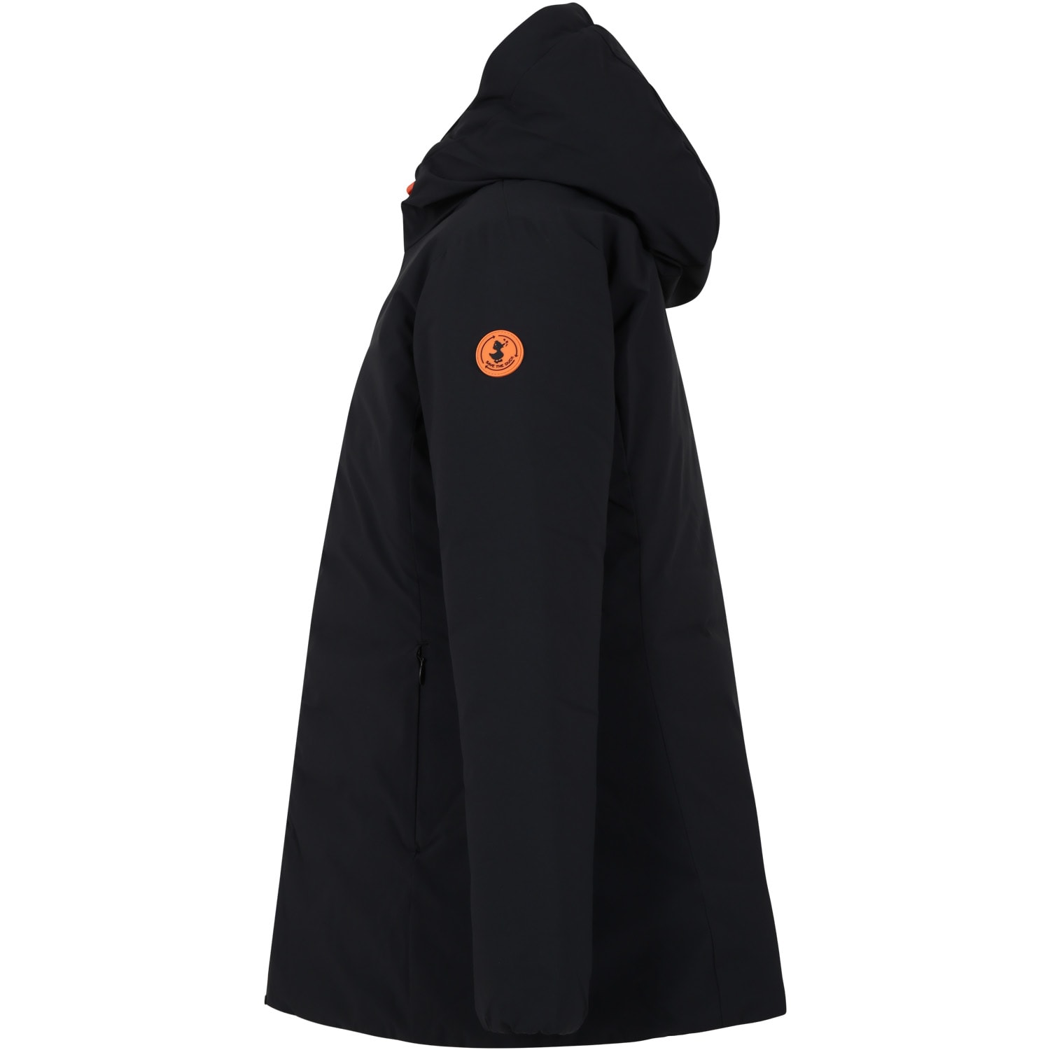 Shop Save The Duck Black Cassie Parka For Kids With Logo