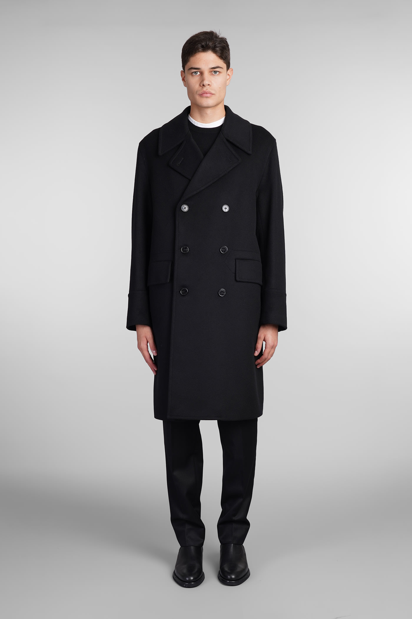 Redford Coat In Black Wool