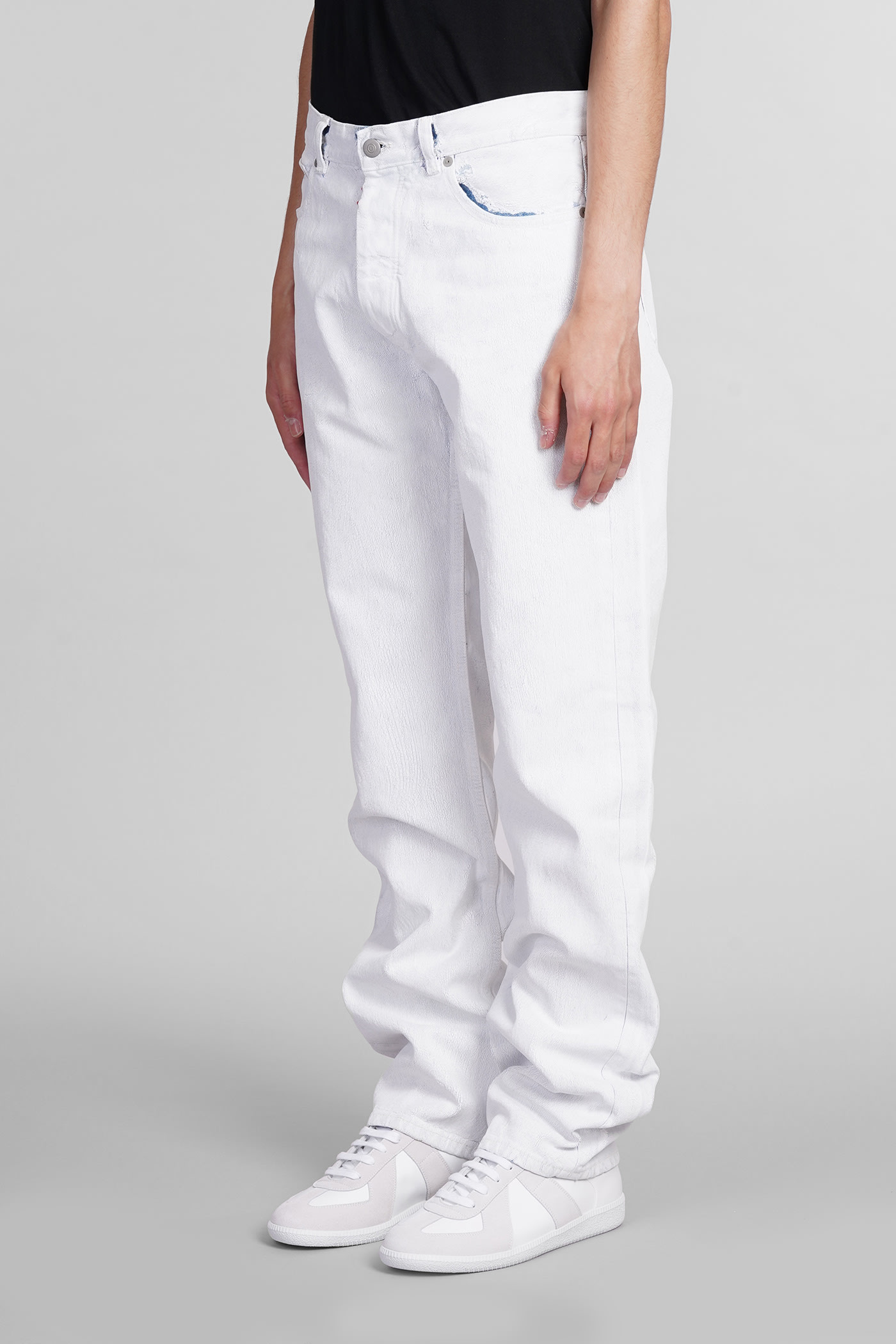 Shop Maison Margiela Jeans In White Denim