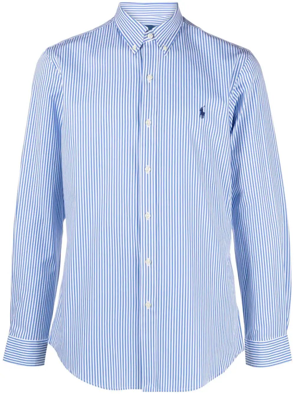 Shop Polo Ralph Lauren Slim Fit Sport Shirt In H Light Blue White