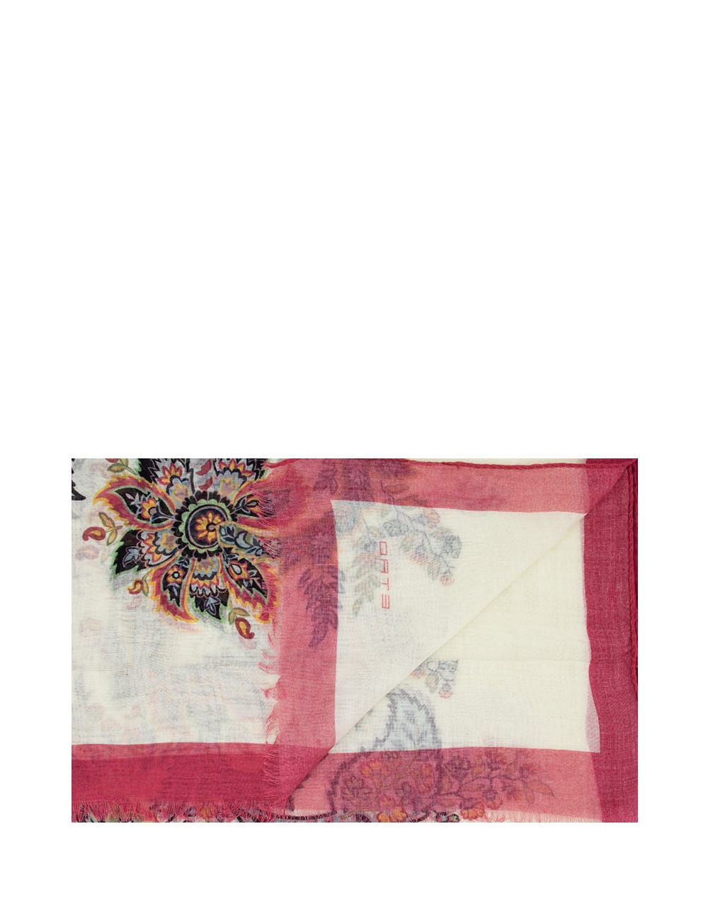 Shop Etro Scarf In Print On Beige Base