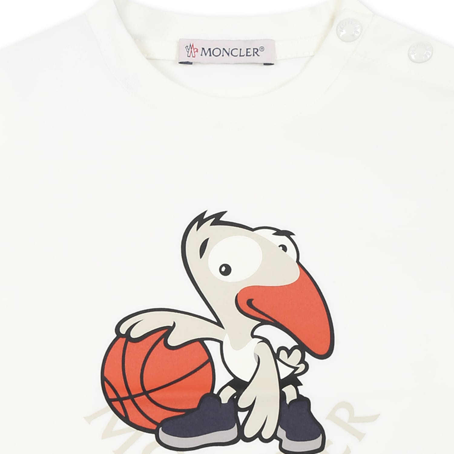 Moncler White T-shirt For Baby Boy With Logo In White