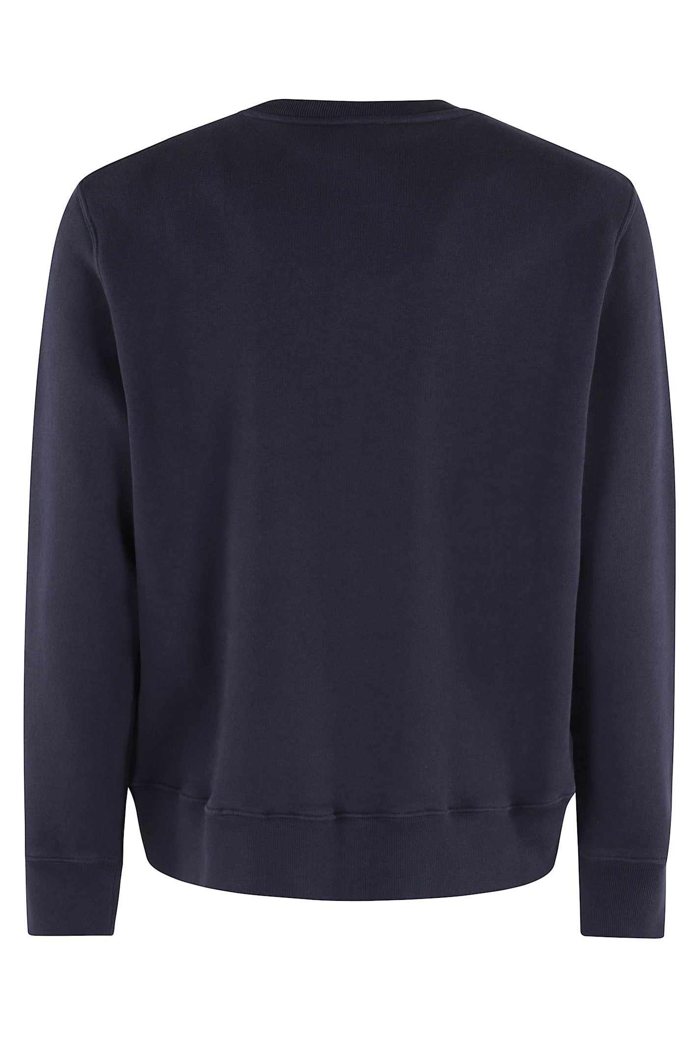 AUTRY BLUE CREWNECK SWEATER WITH LOGO EMBROIDERED ON THE FRONT IN COTTON MAN