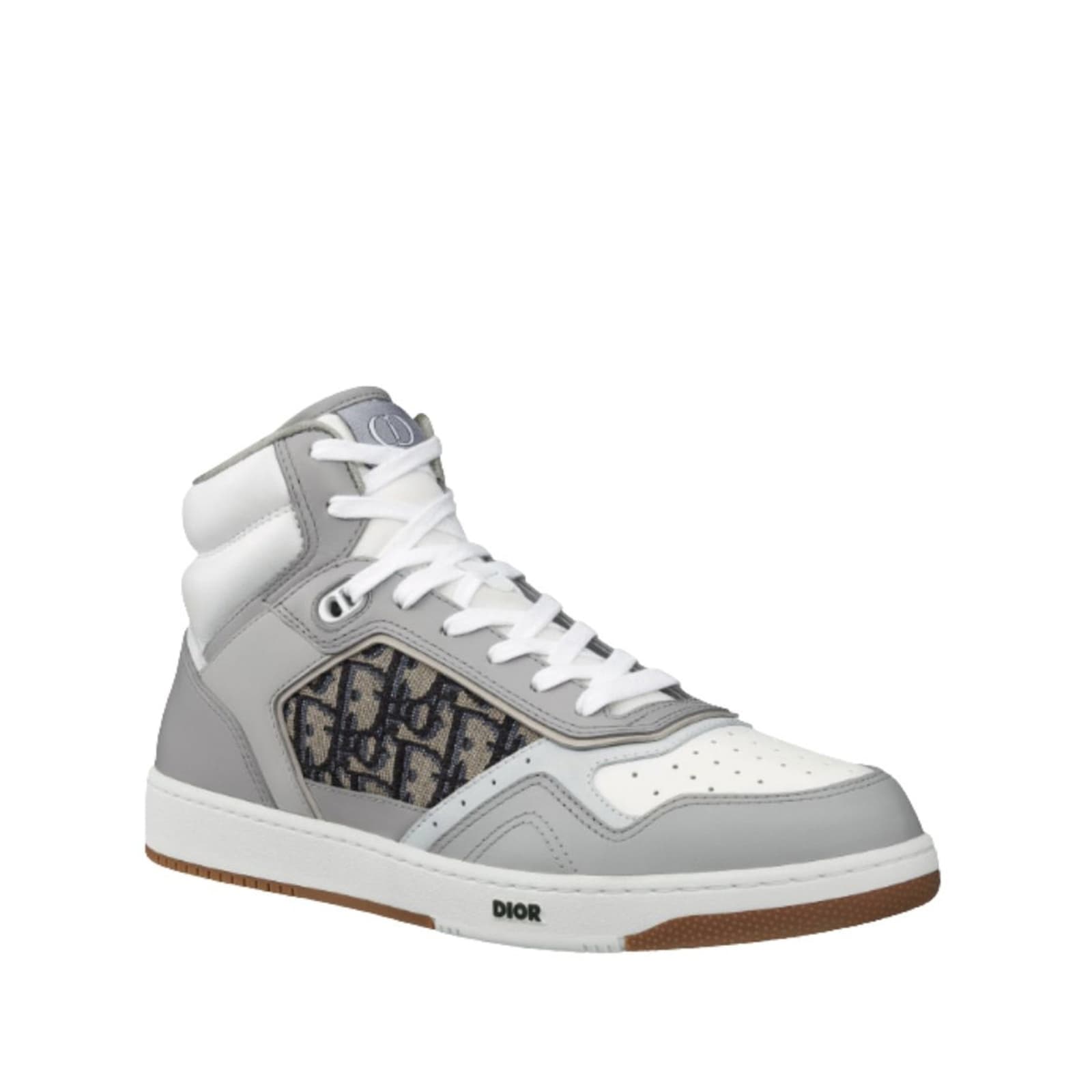 Shop Dior Oblique High-top Sneakers In Gray