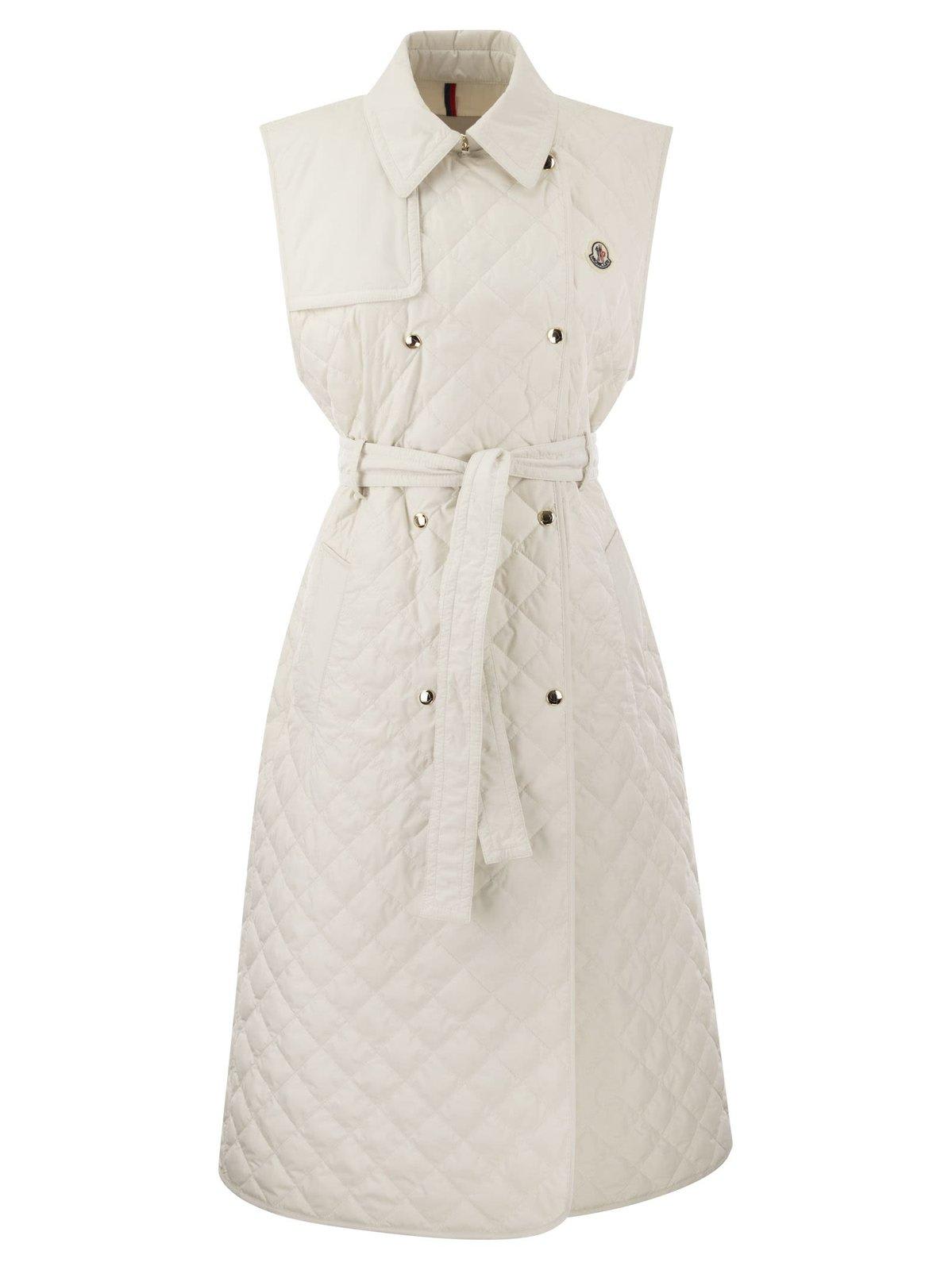 Sleeveless Quilted Trench Coat