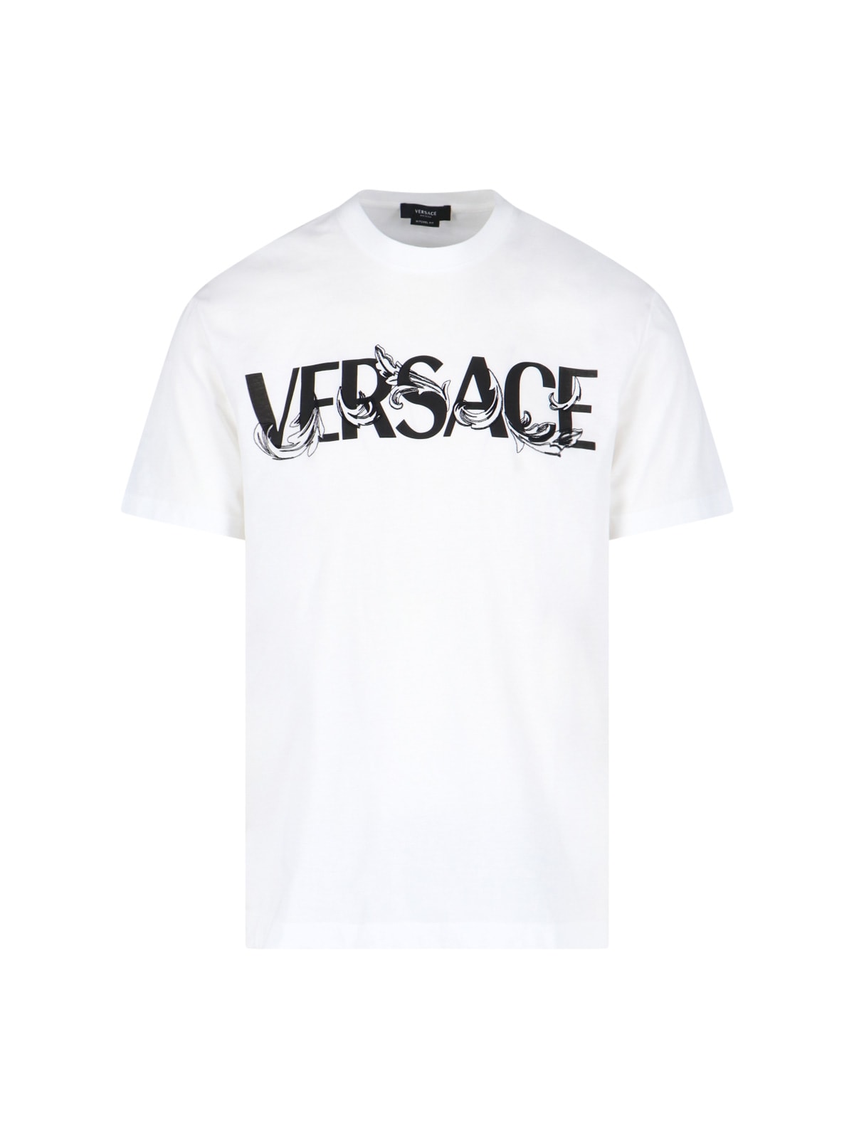 Shop Versace Barocco Logo T-shirt In White
