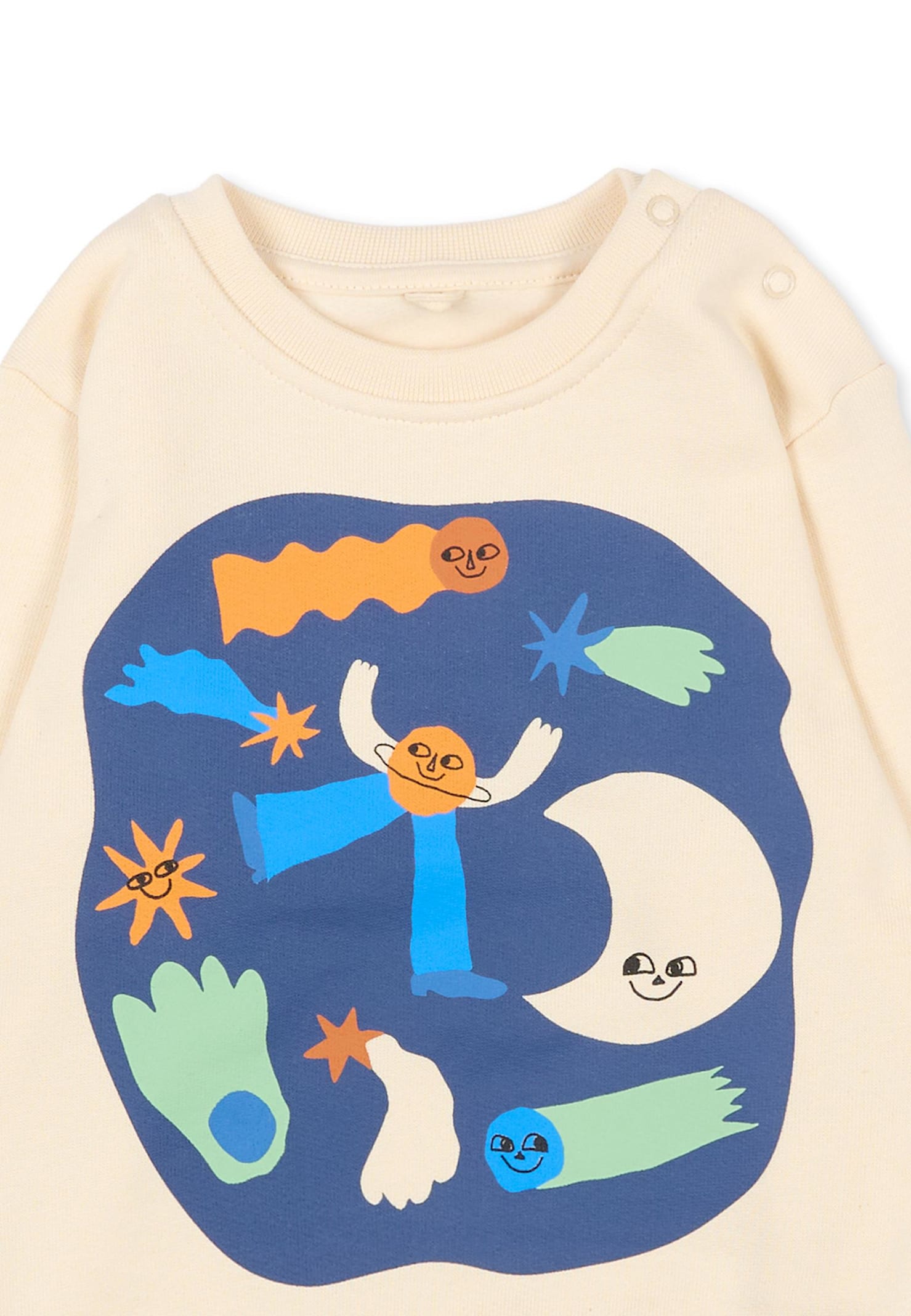 Stella Mccartney Beige Sweatshirt For Baby Boy With Space Print In Neutral