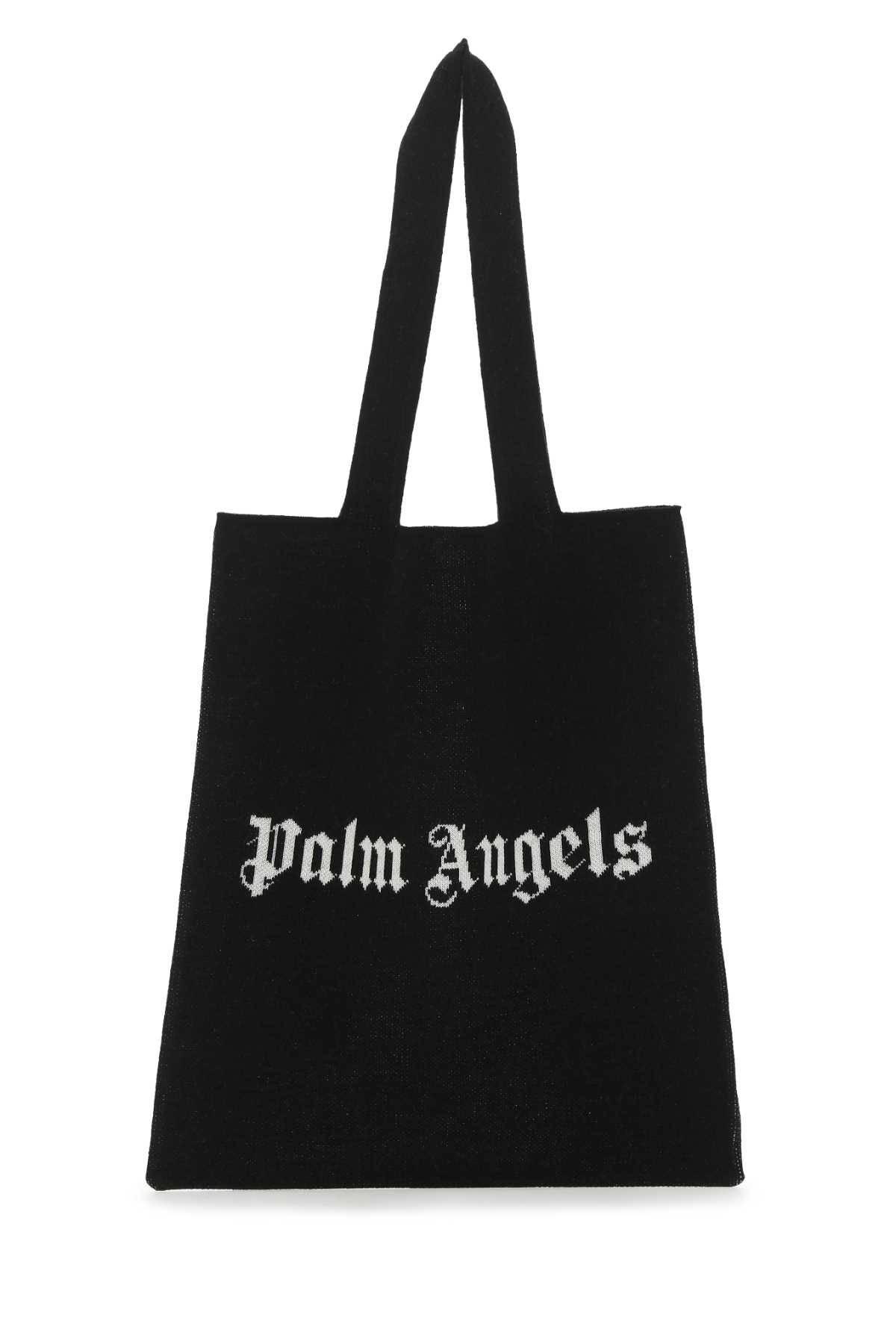 Palm Angels Black Wool Blend Shopping Bag