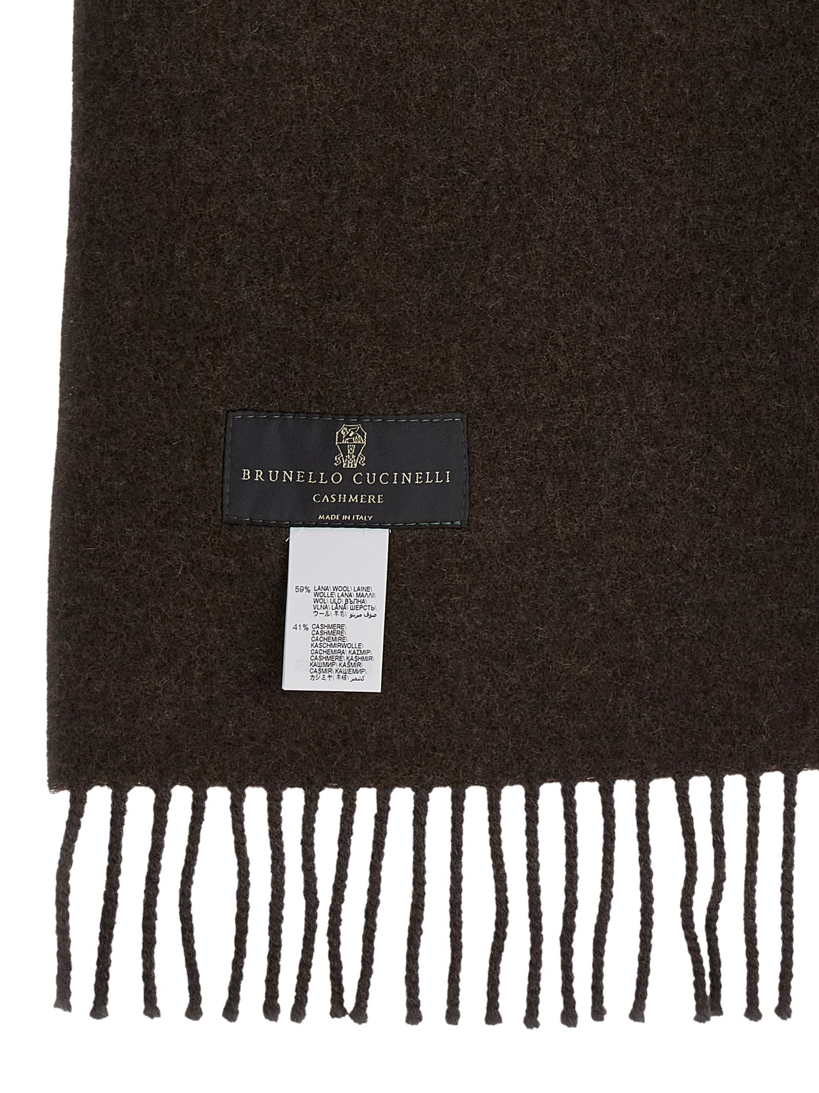 Brunello Cucinelli Hooded Scarf Scarves And Foulards Brown In Brown