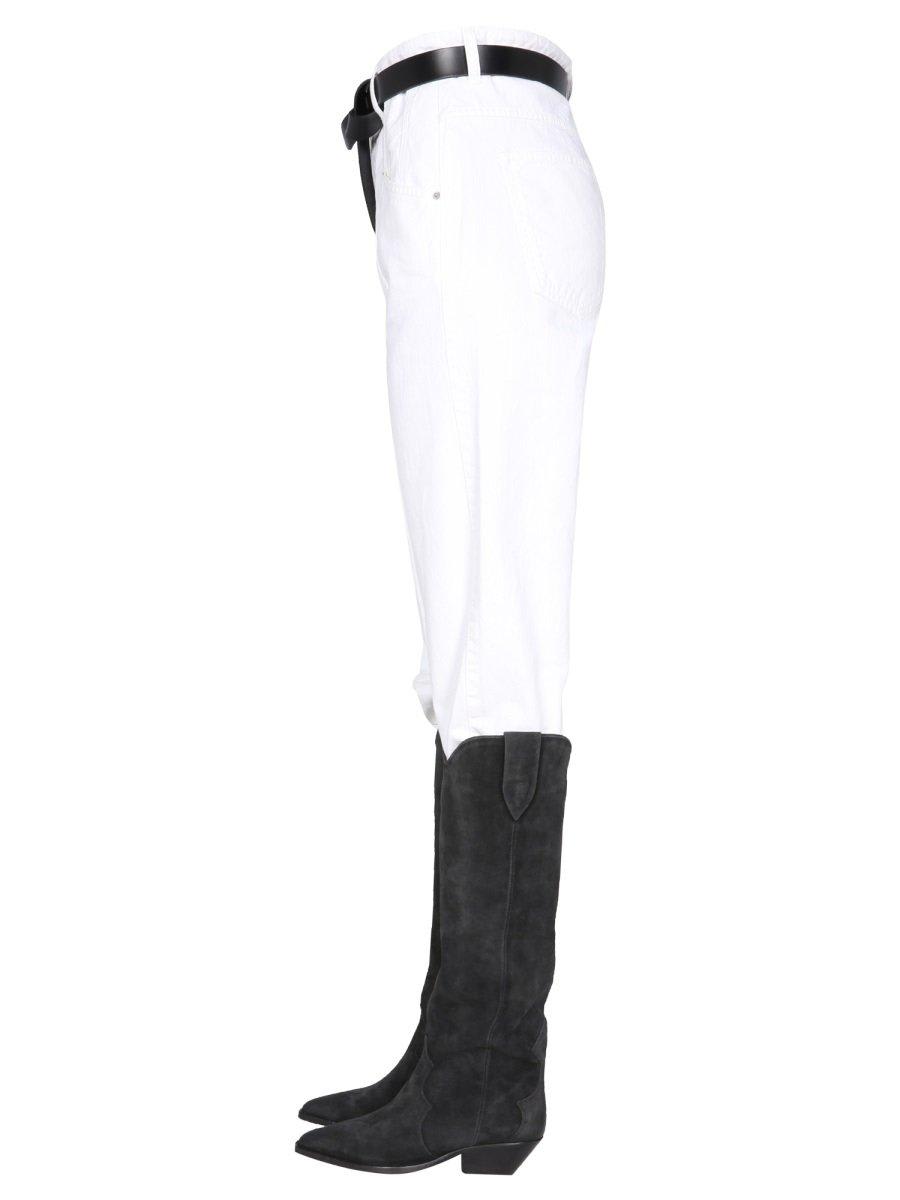Shop Isabel Marant Nadege Straight-leg Jeans In White