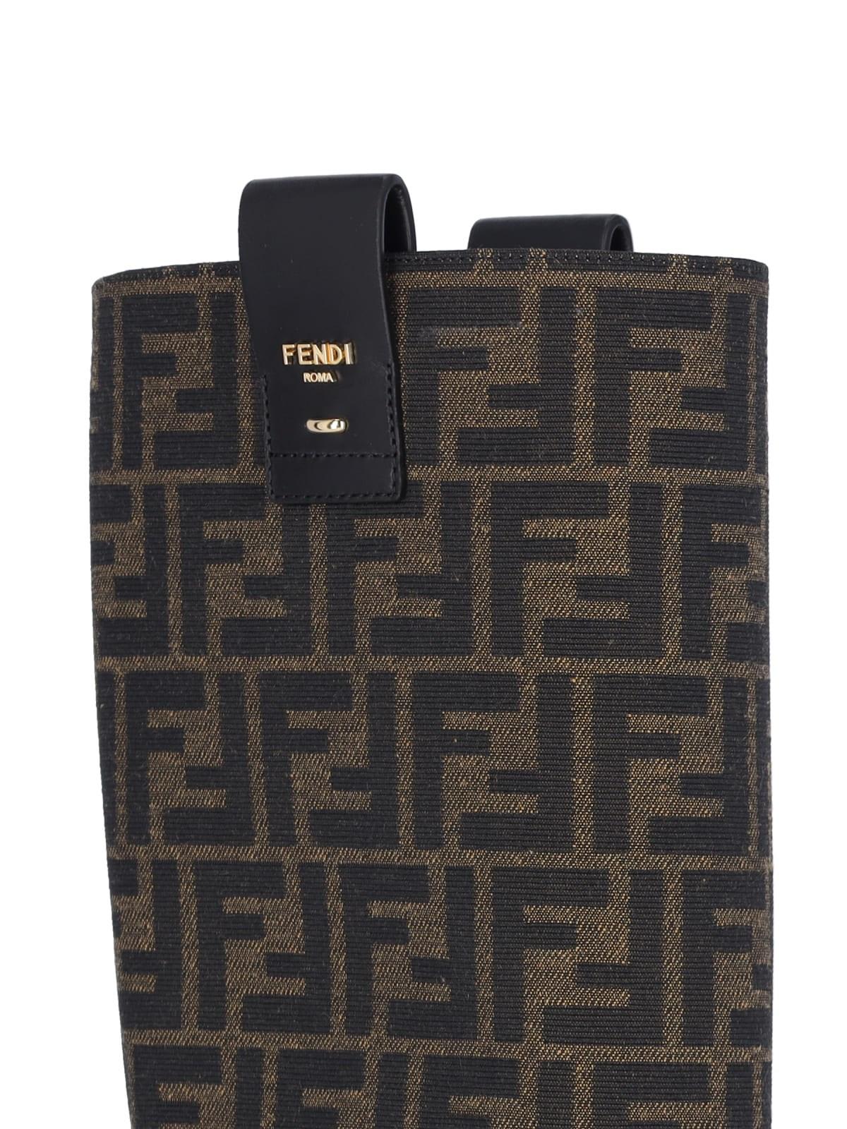 Fendi Tall Boots With Signature Monogram Pattern And Branded Detailing In Black