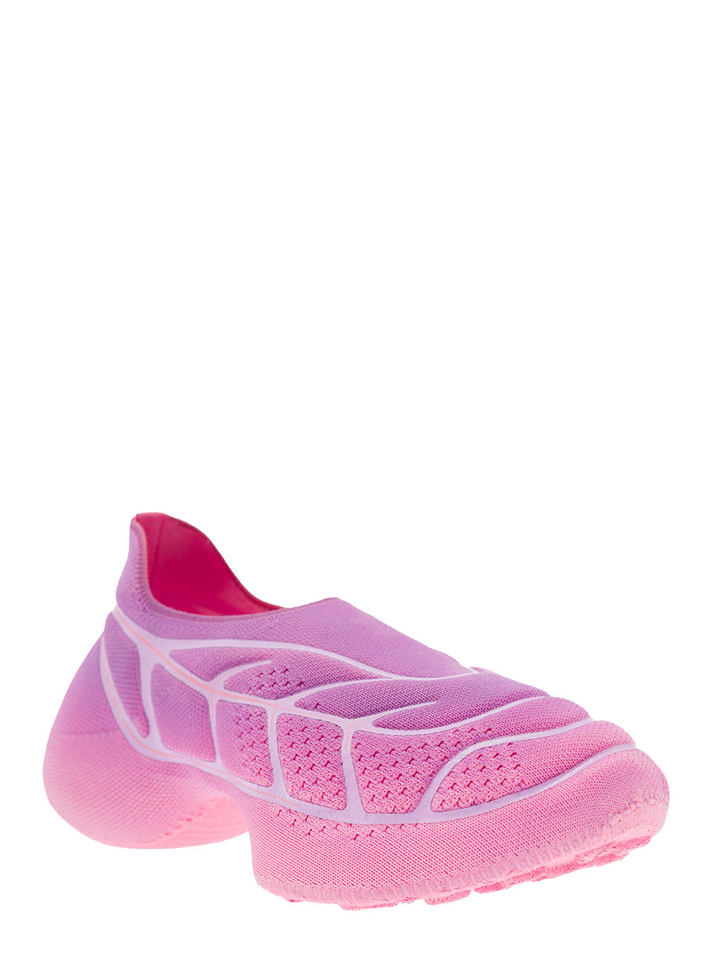Shop Givenchy Tk 360+ Pink Low-top Sneakers With Raised Graphic Grid And Contrasting Lines In Tech Mesh Woman