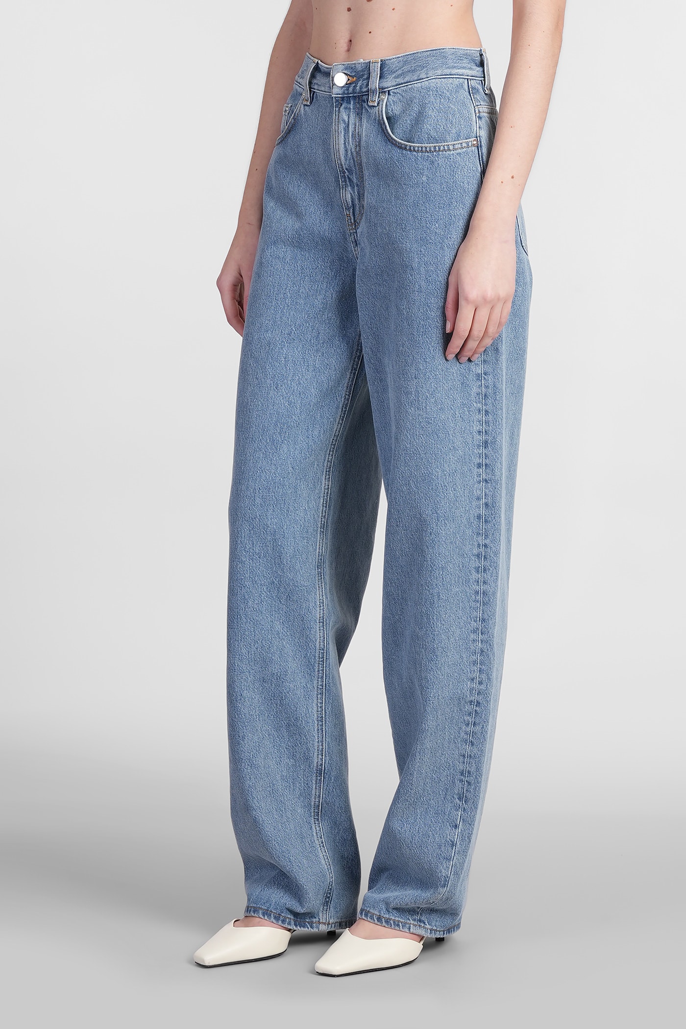 Shop Loulou Studio Samur Jeans In Blue Cotton
