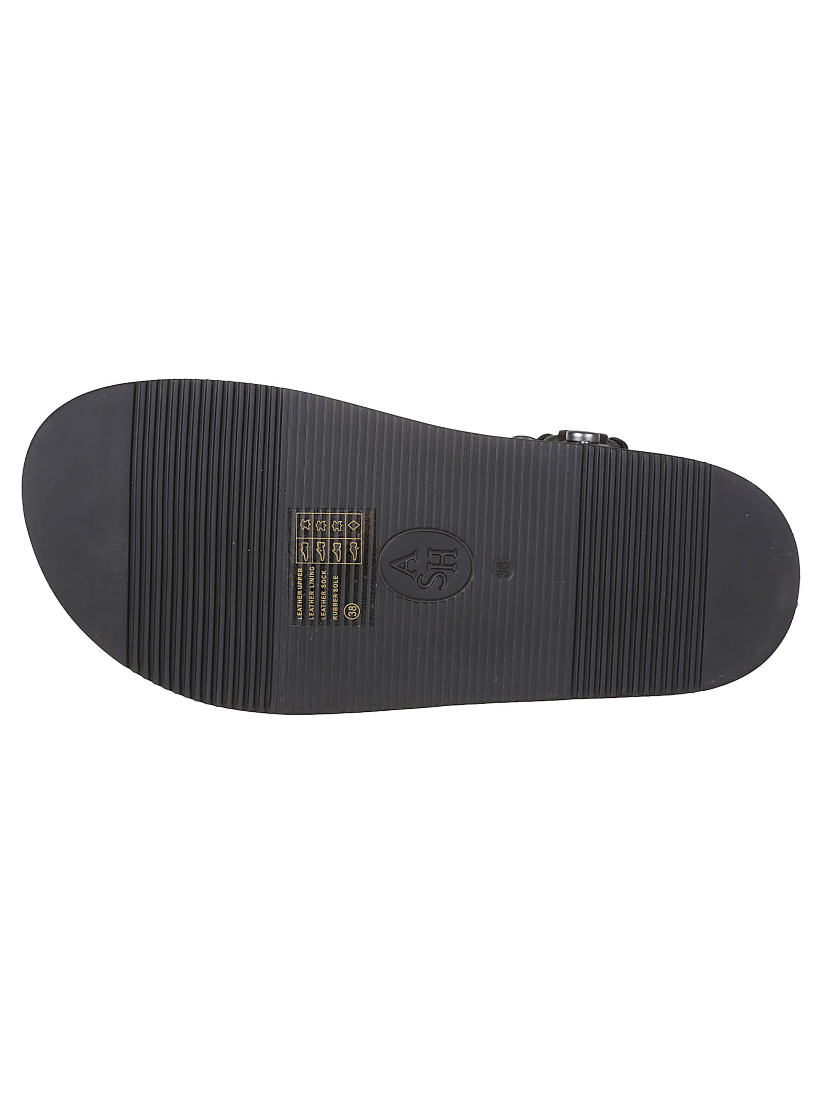 Ash Studded Open Toe Lace-up Rubber Sole In Black