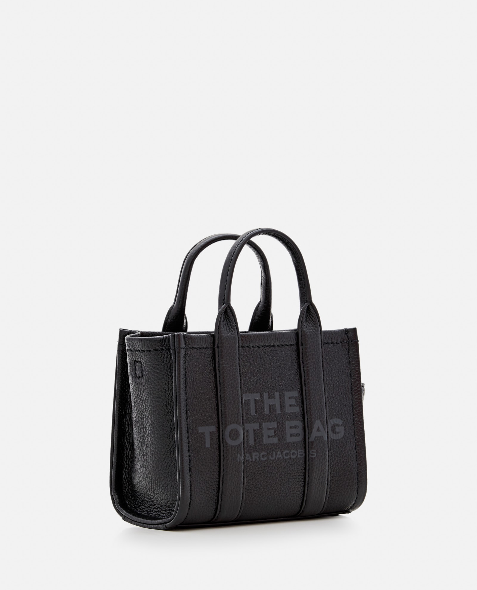 Shop Marc Jacobs The Mini Leather Tote Bag In Black