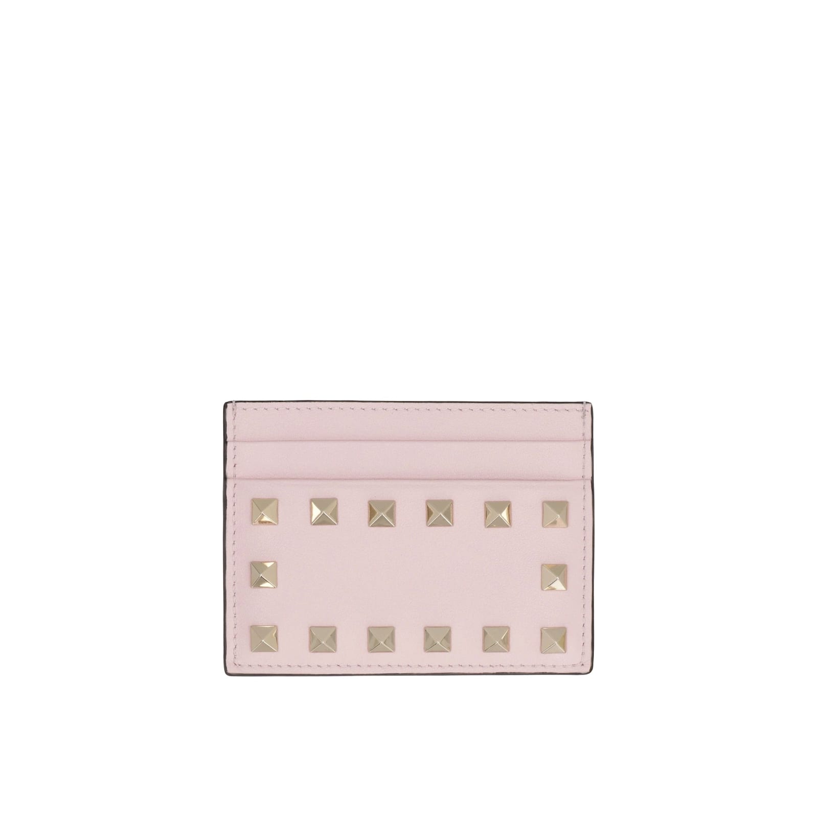 Shop Valentino Garavani Rockstud Card Case In Pink