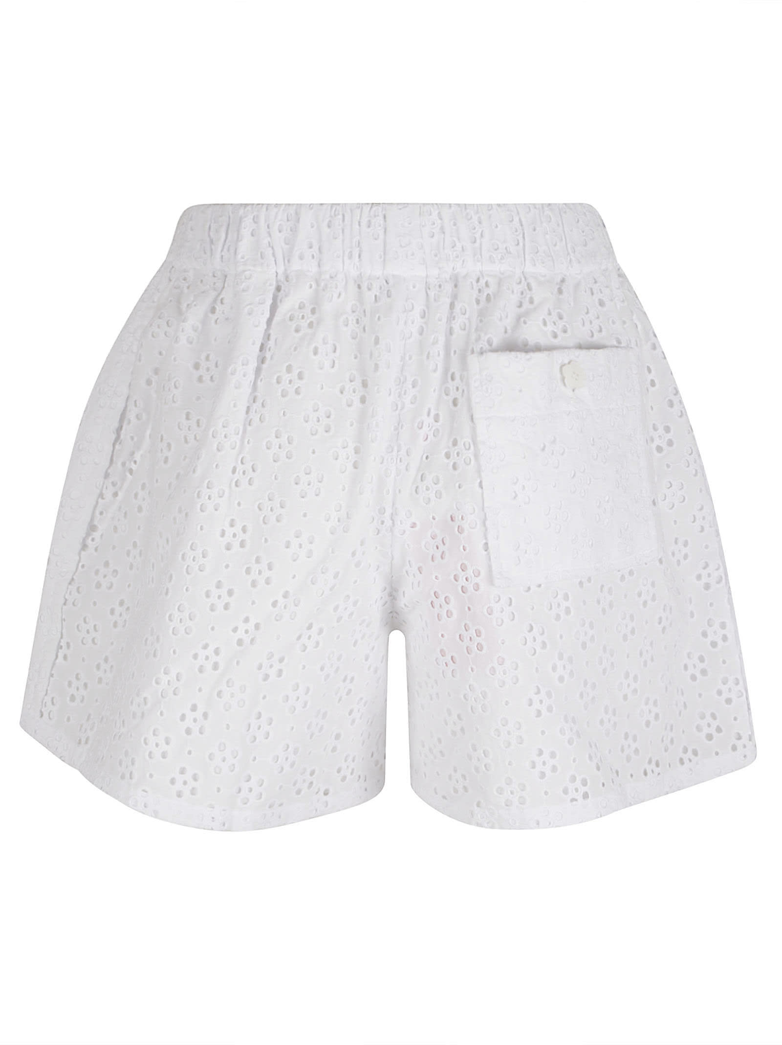 Shop Kenzo Broderie Anglaise Shorts In Off-white