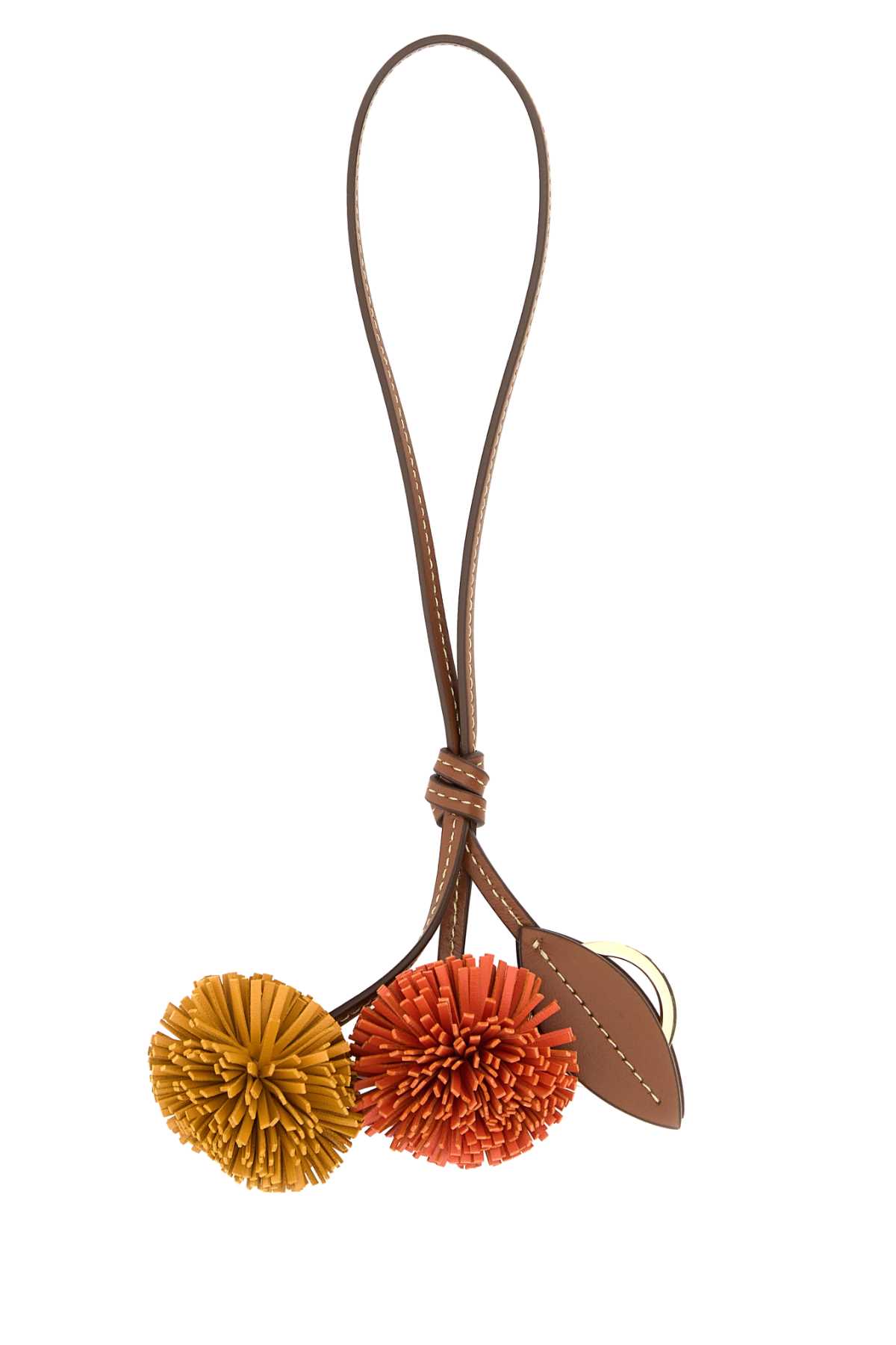 Miu Miu Multicolor Leather Charm In Brown