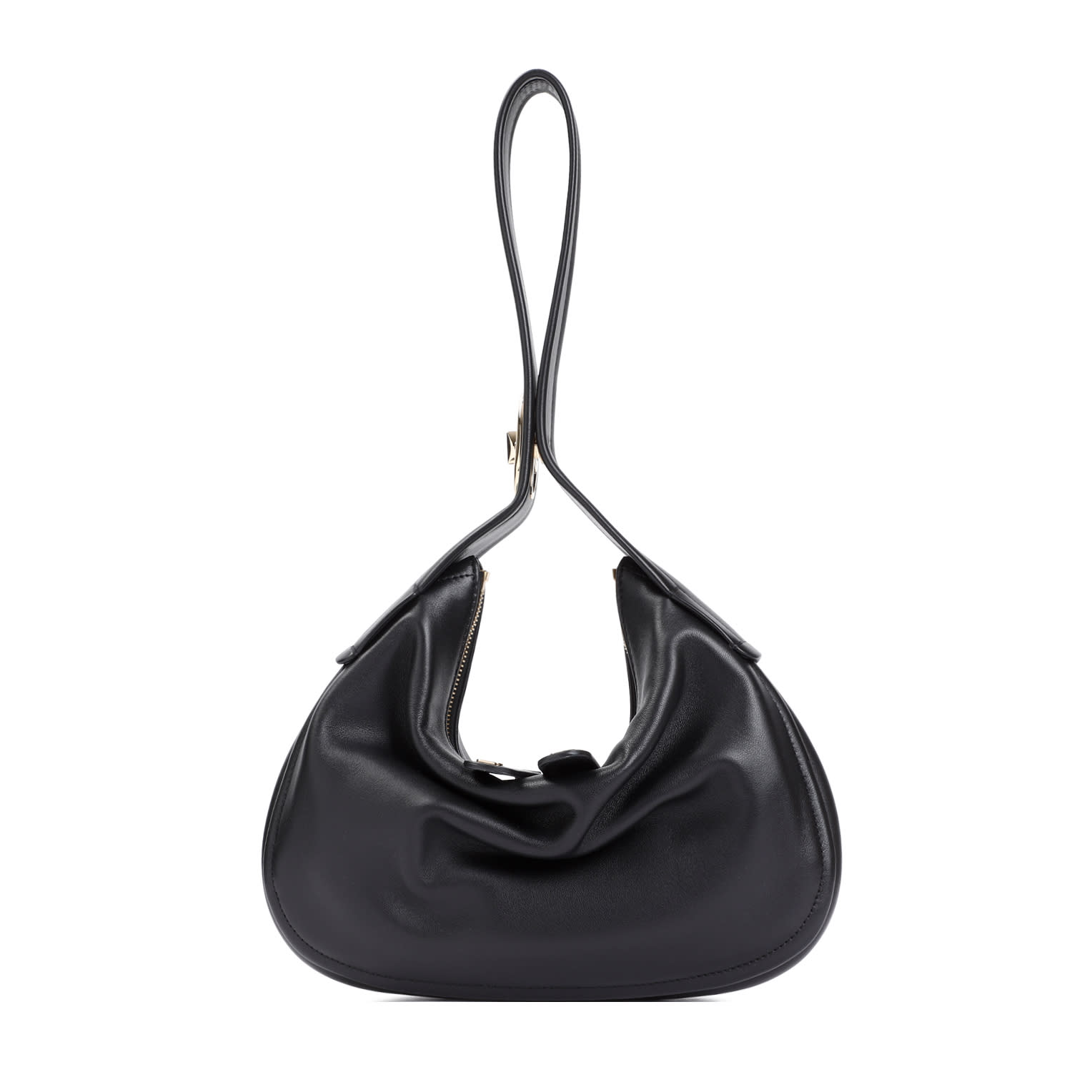 Shop Valentino Go-hobo Small Leather Bag In No Nero