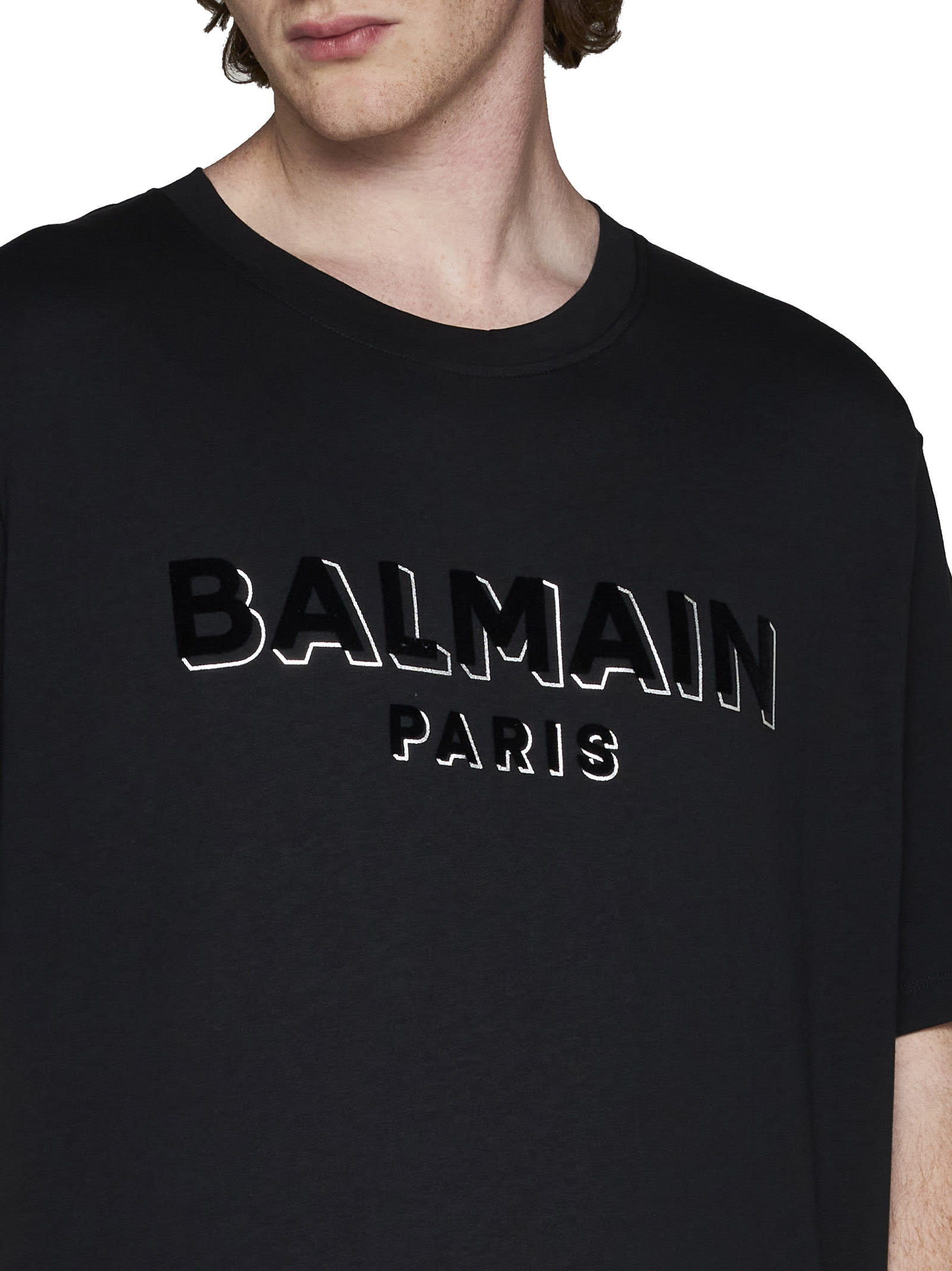 Shop Balmain T-shirt In Oir/noir/argent