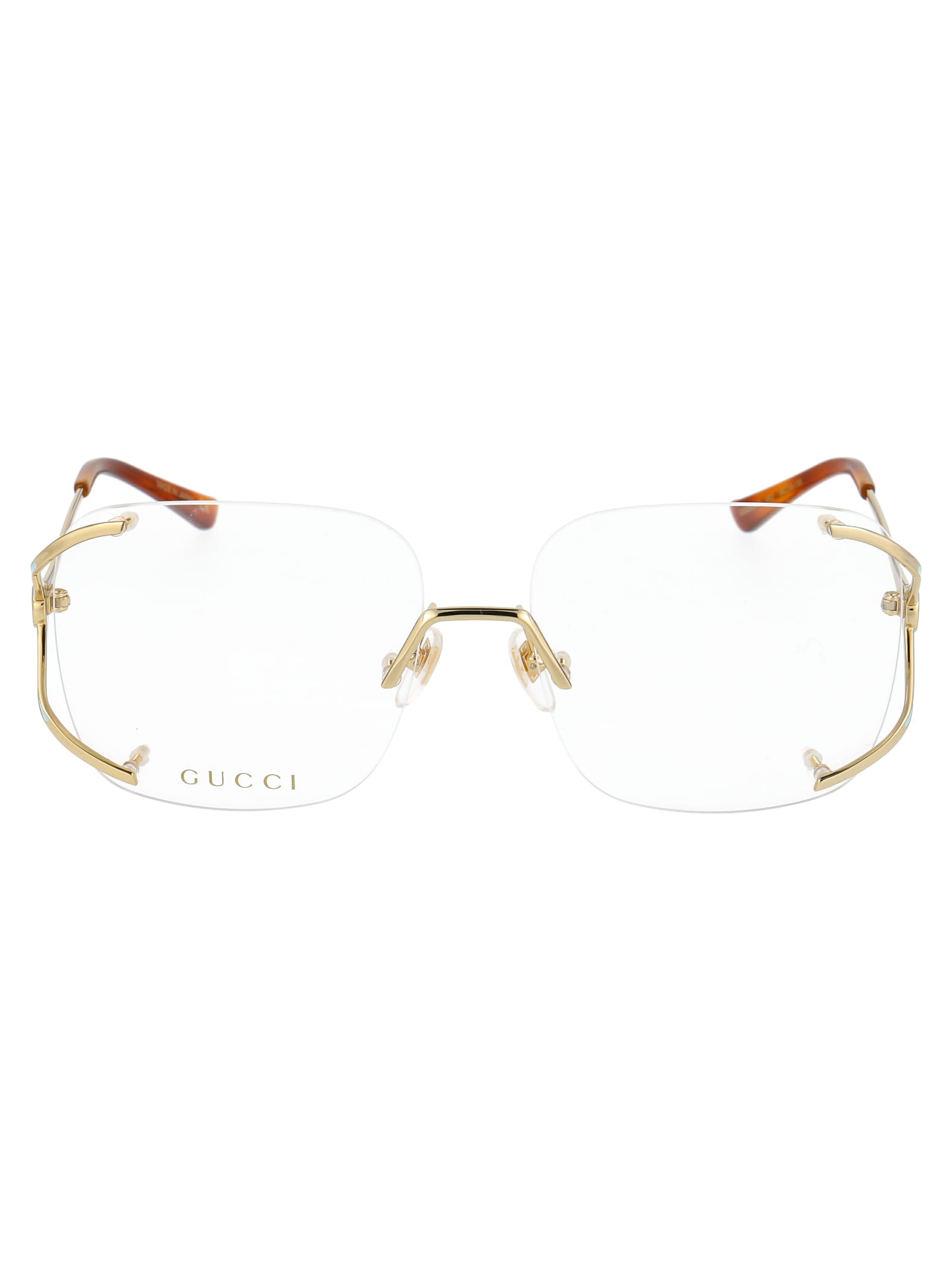 Gucci Gg0652o Glasses In 002 Gold Gold Transparent