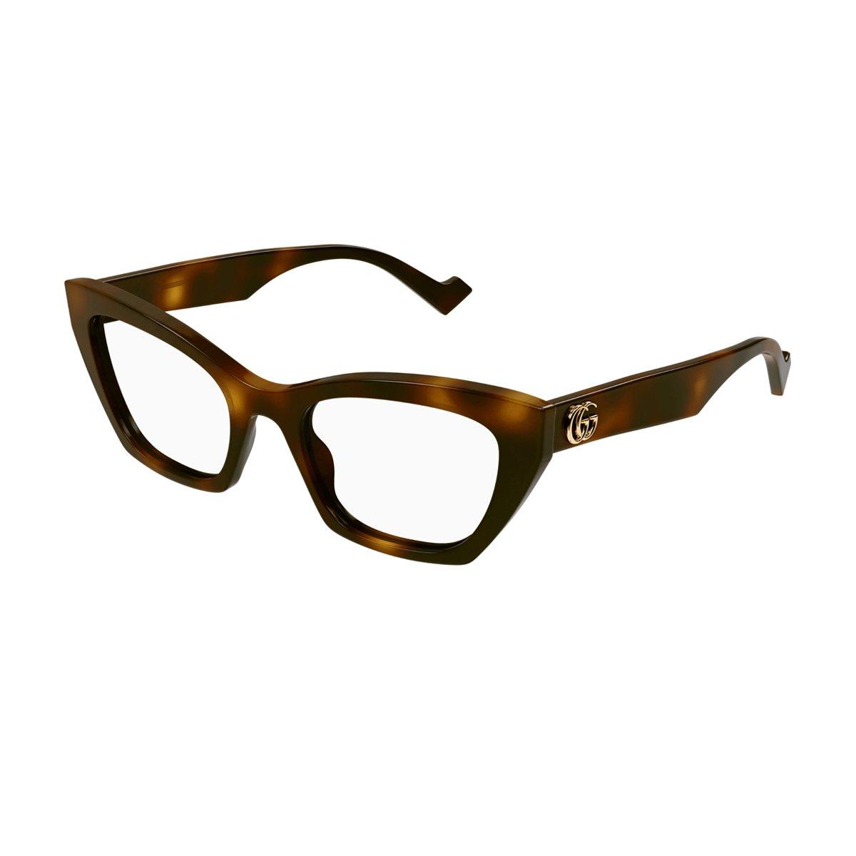 Shop Gucci Cat-eye Frame Glasses In Havana-havana-transparent