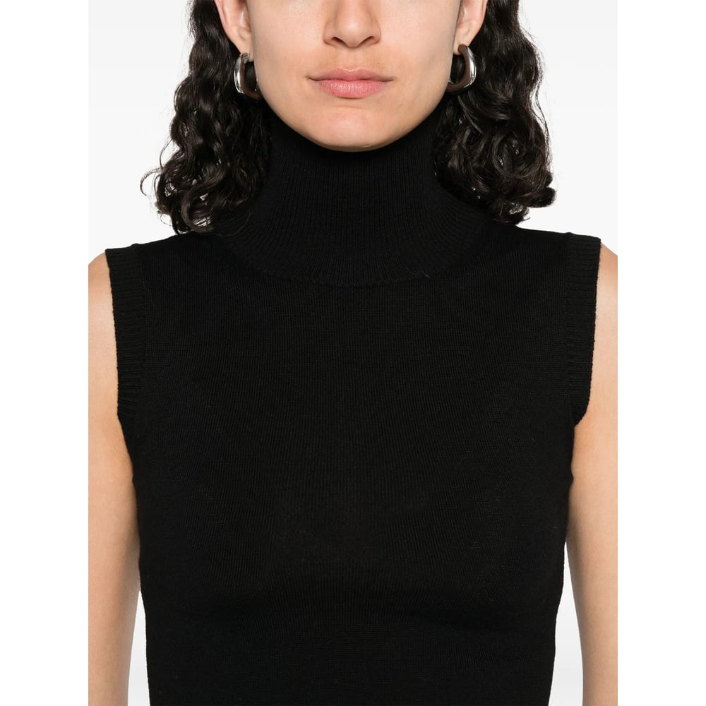 Sportmax Sleeveless "vertigo" Jersey In Black