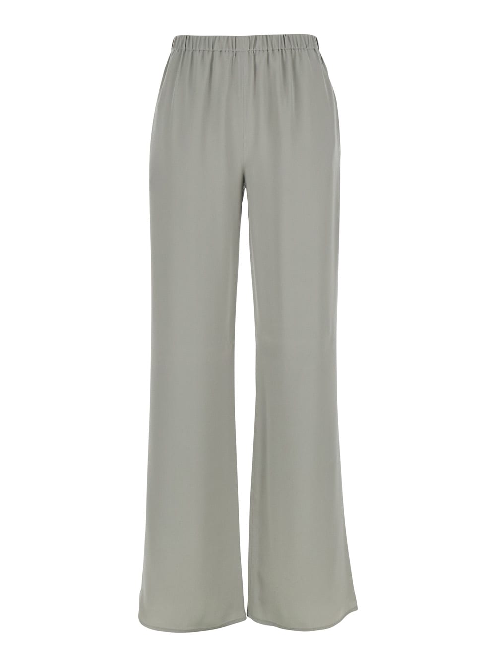 rapolano Creen Pants With Elastic Waist And Wide Leg In Silk Blend Woman