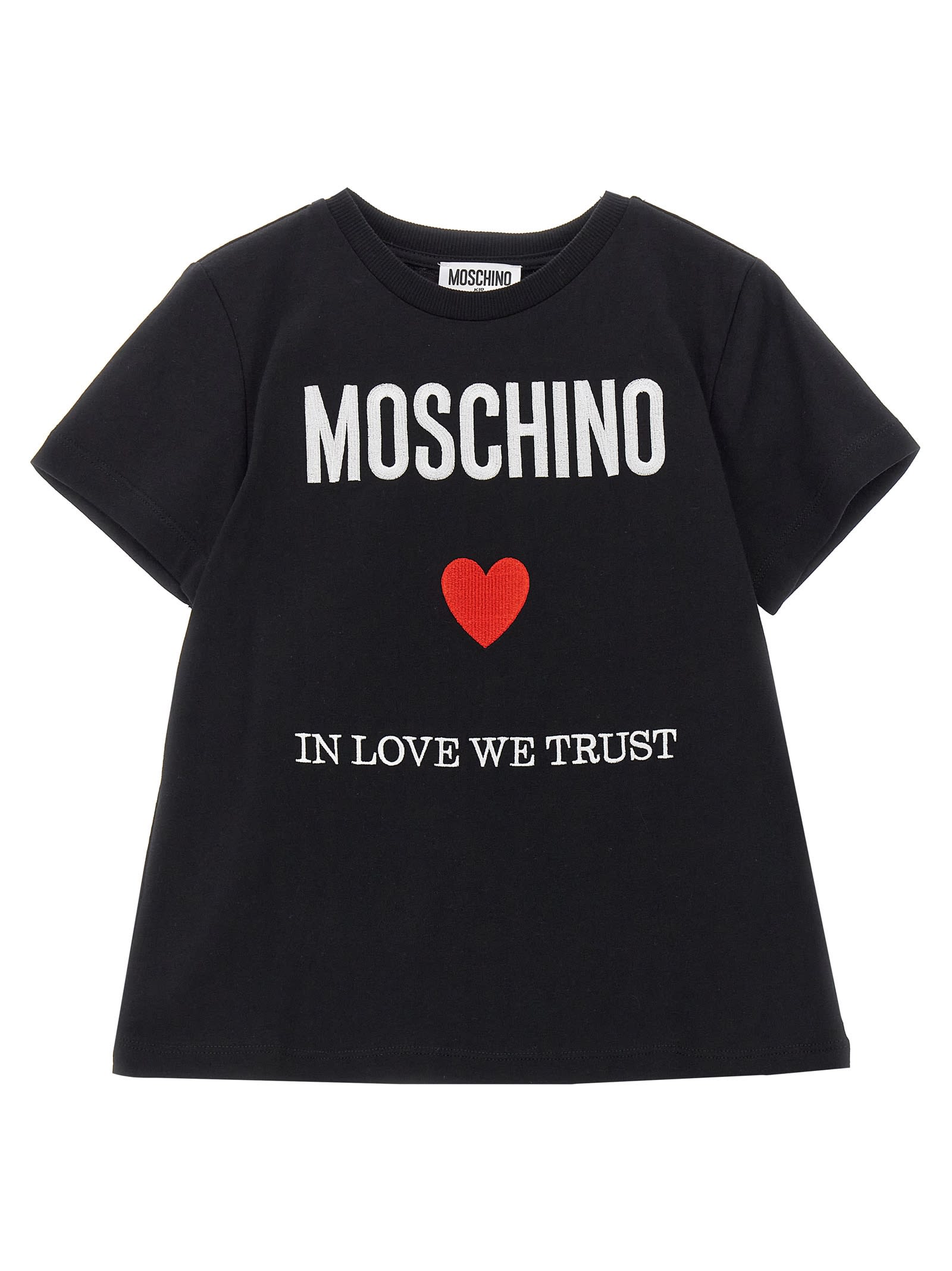 Moschino Kids' In Love We Trust T-shirt In Black