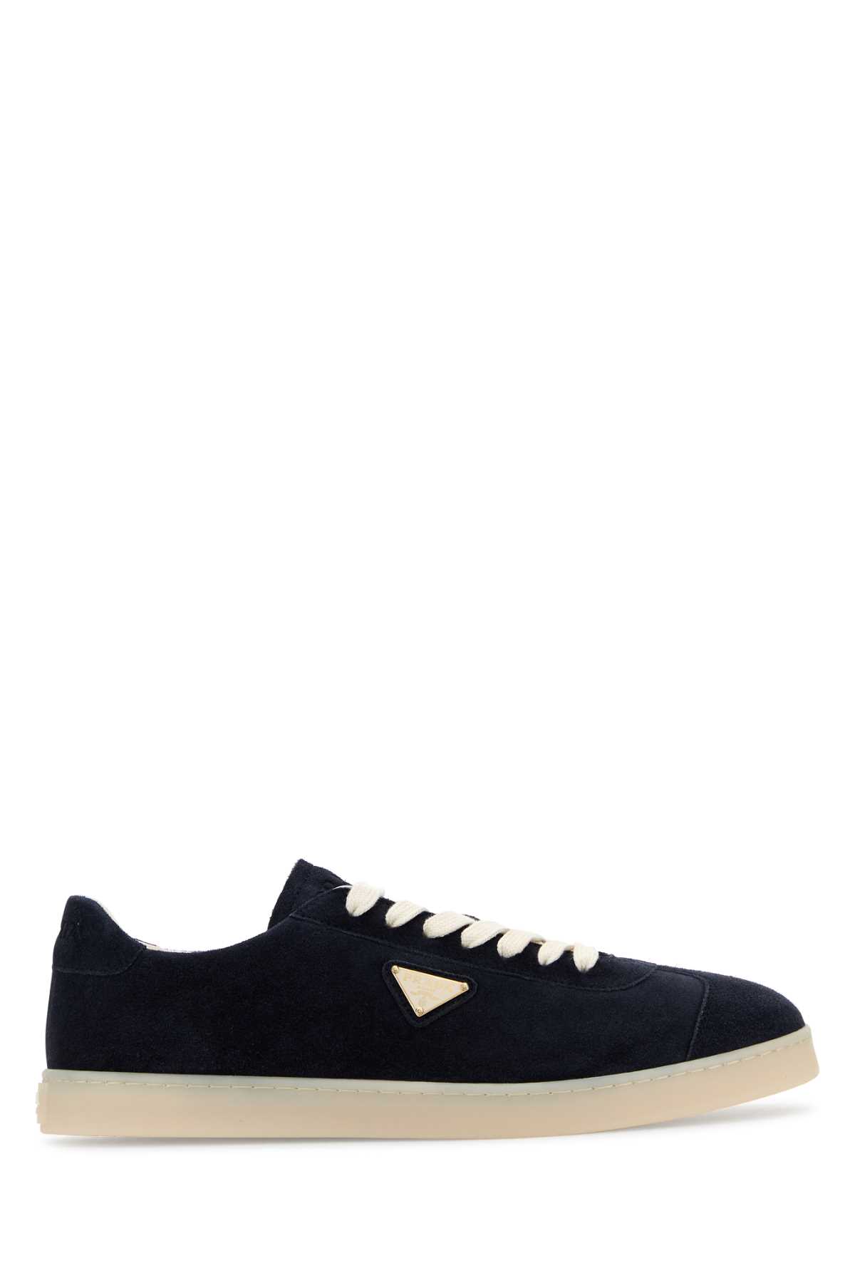 Shop Prada Blue Suede Sneakers