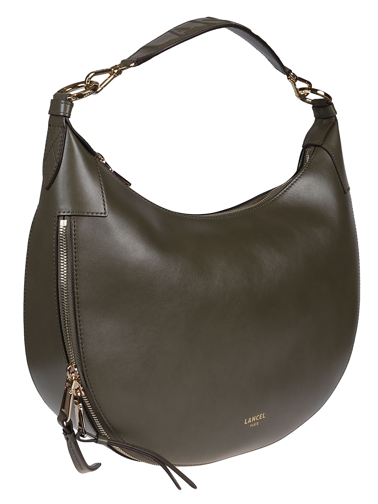 Shop Lancel Origami Medium Hobo Bag In Yy Dark Khaki