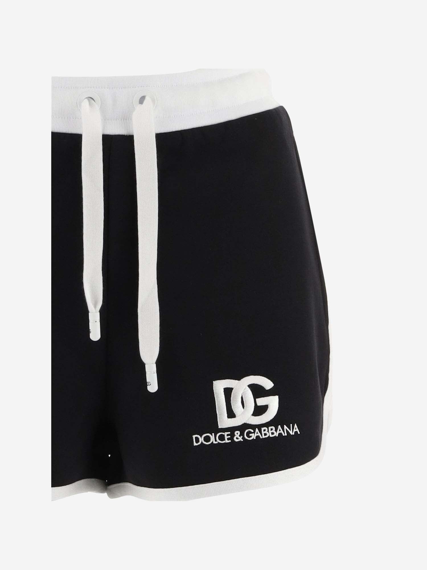 Shop Dolce & Gabbana Cotton Blend Short Pants In Black