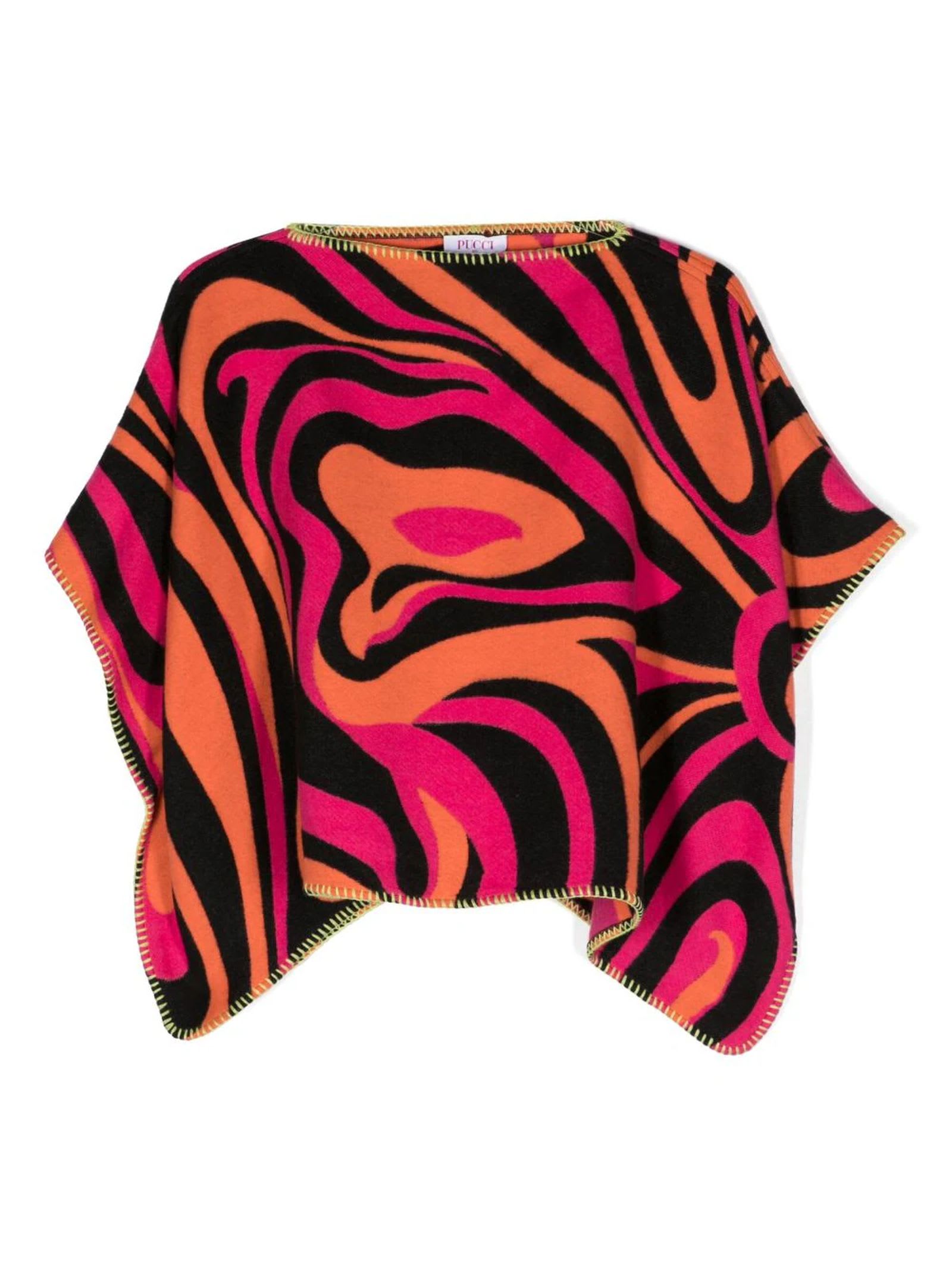 Pucci Kids' Multicolor Cotton Poncho