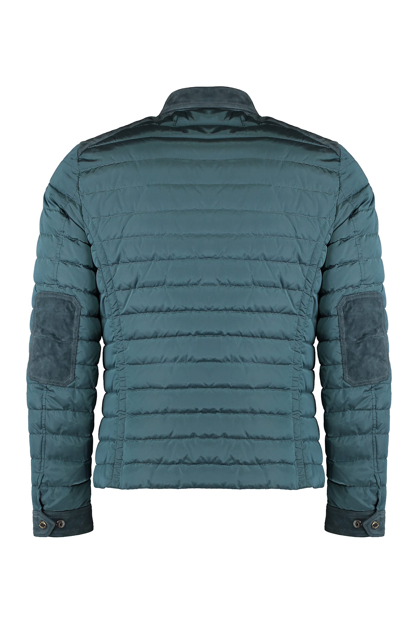 Moorer Crespi Nylon And Leather Padded Jacket In Green